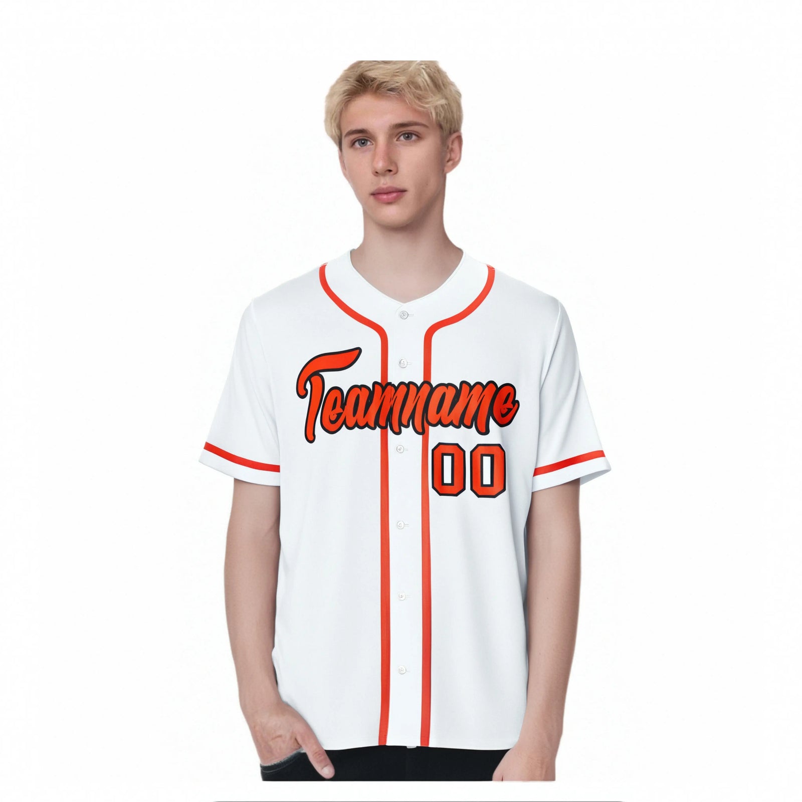 Custom White Orange Classic Style Authentic Baseball Jersey
