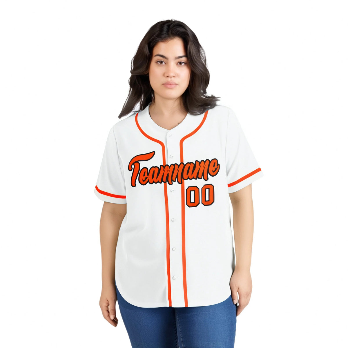 Custom White Orange Classic Style Authentic Baseball Jersey