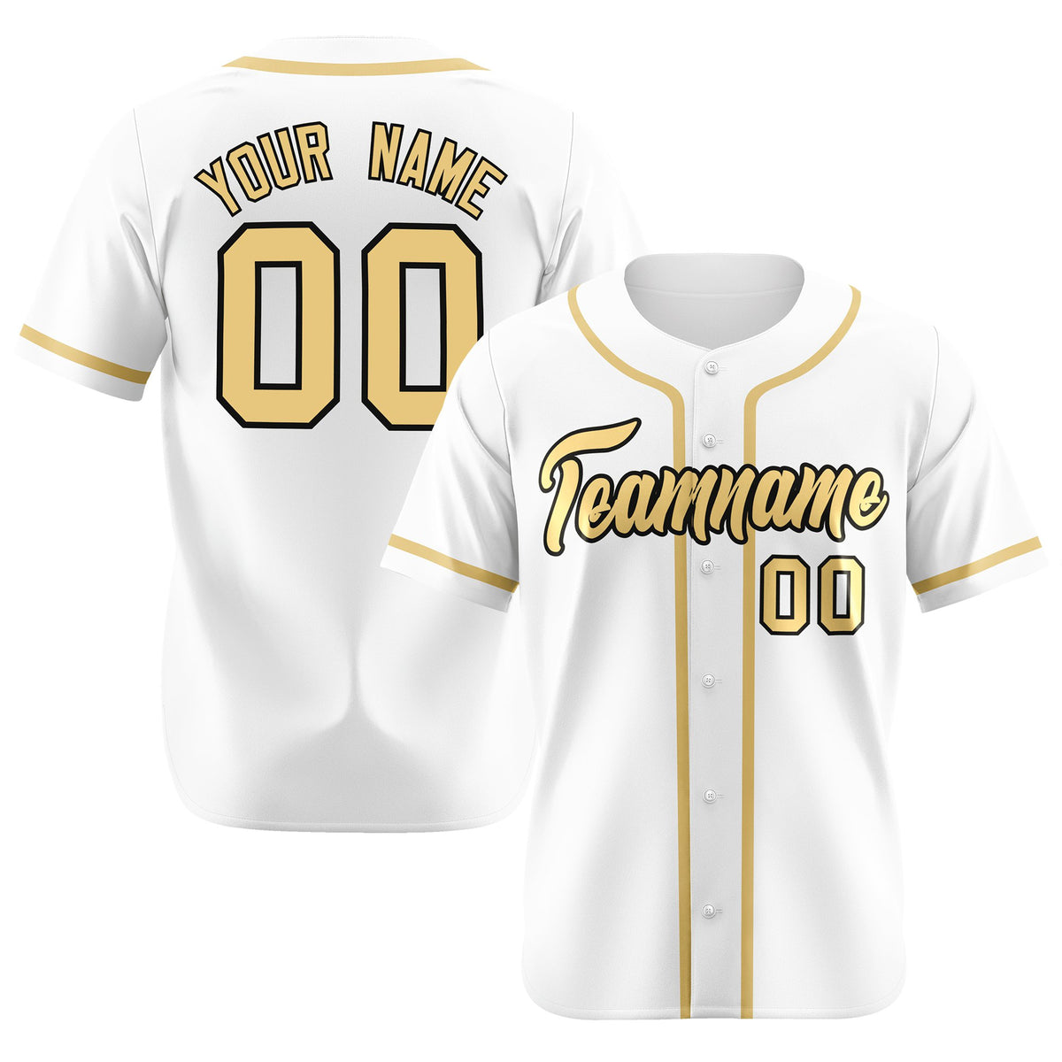 Custom White Khaki Classic Style Authentic Baseball Jersey