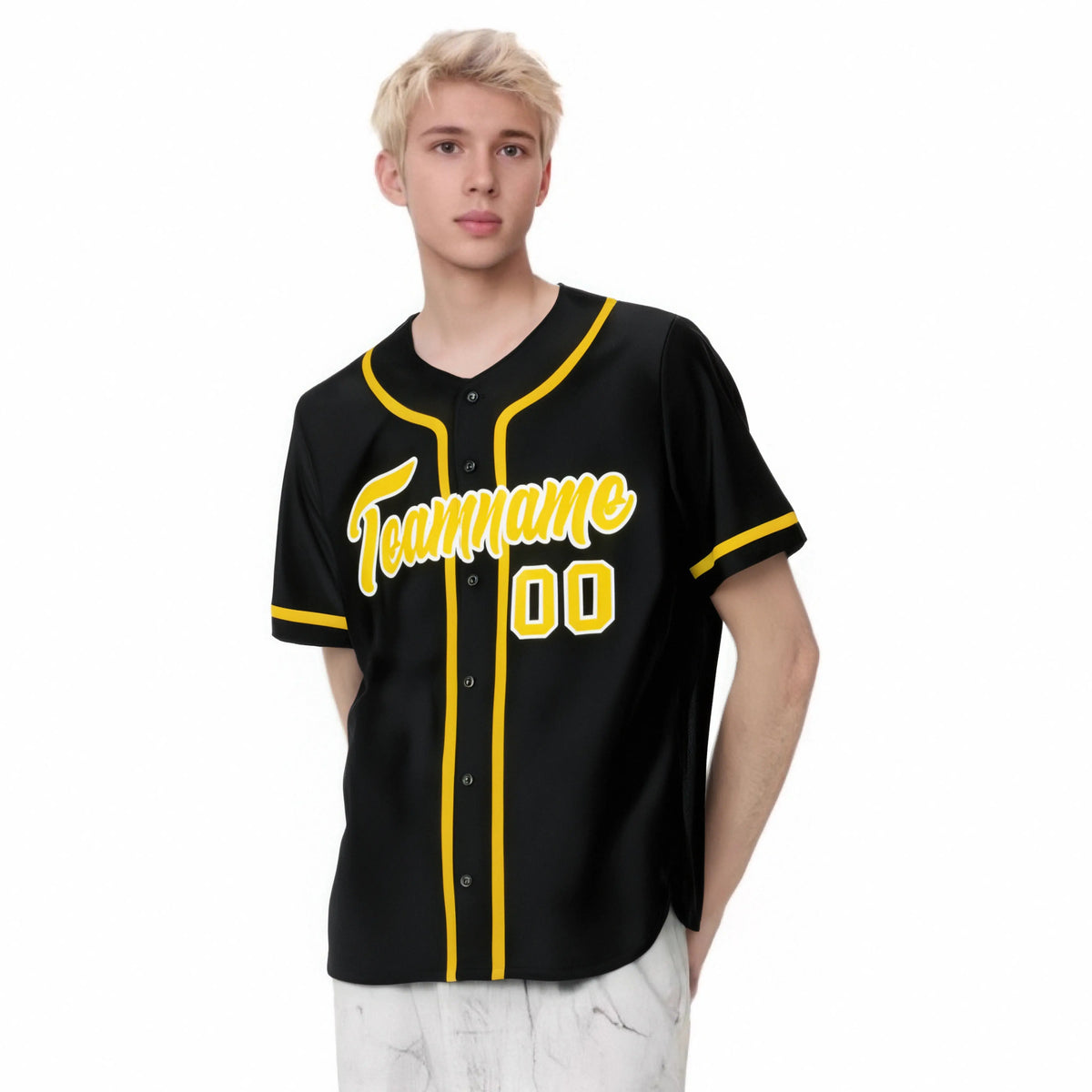 Custom Black Gold Classic Style Authentic Baseball Jersey