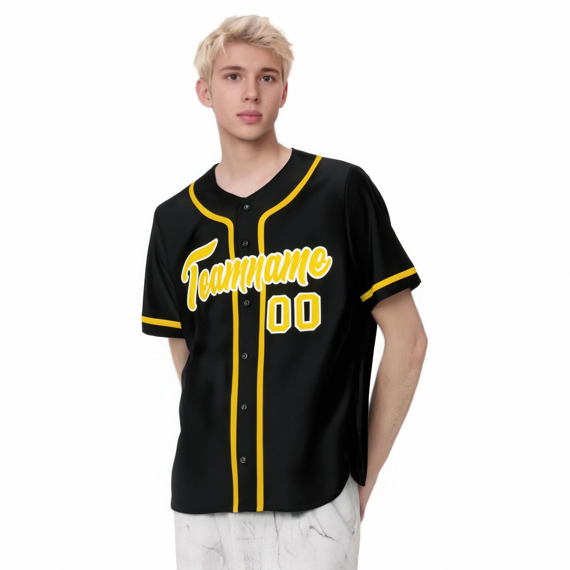 Custom Black Gold Classic Style Authentic Baseball Jersey