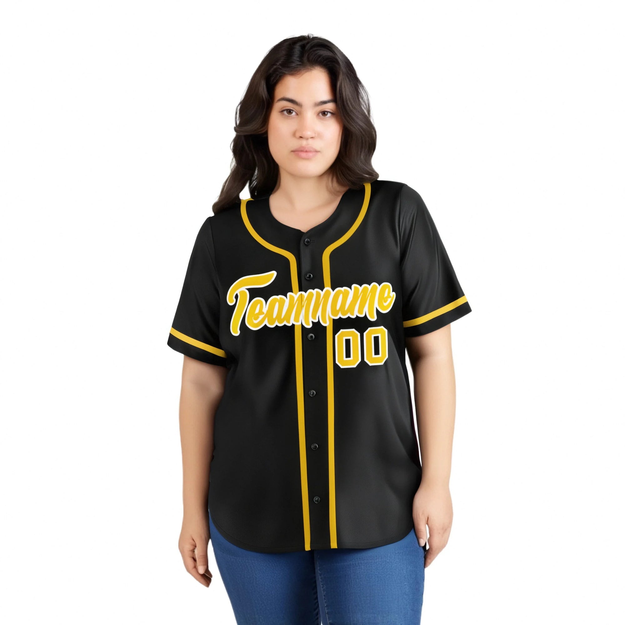 Custom Black Gold Classic Style Authentic Baseball Jersey