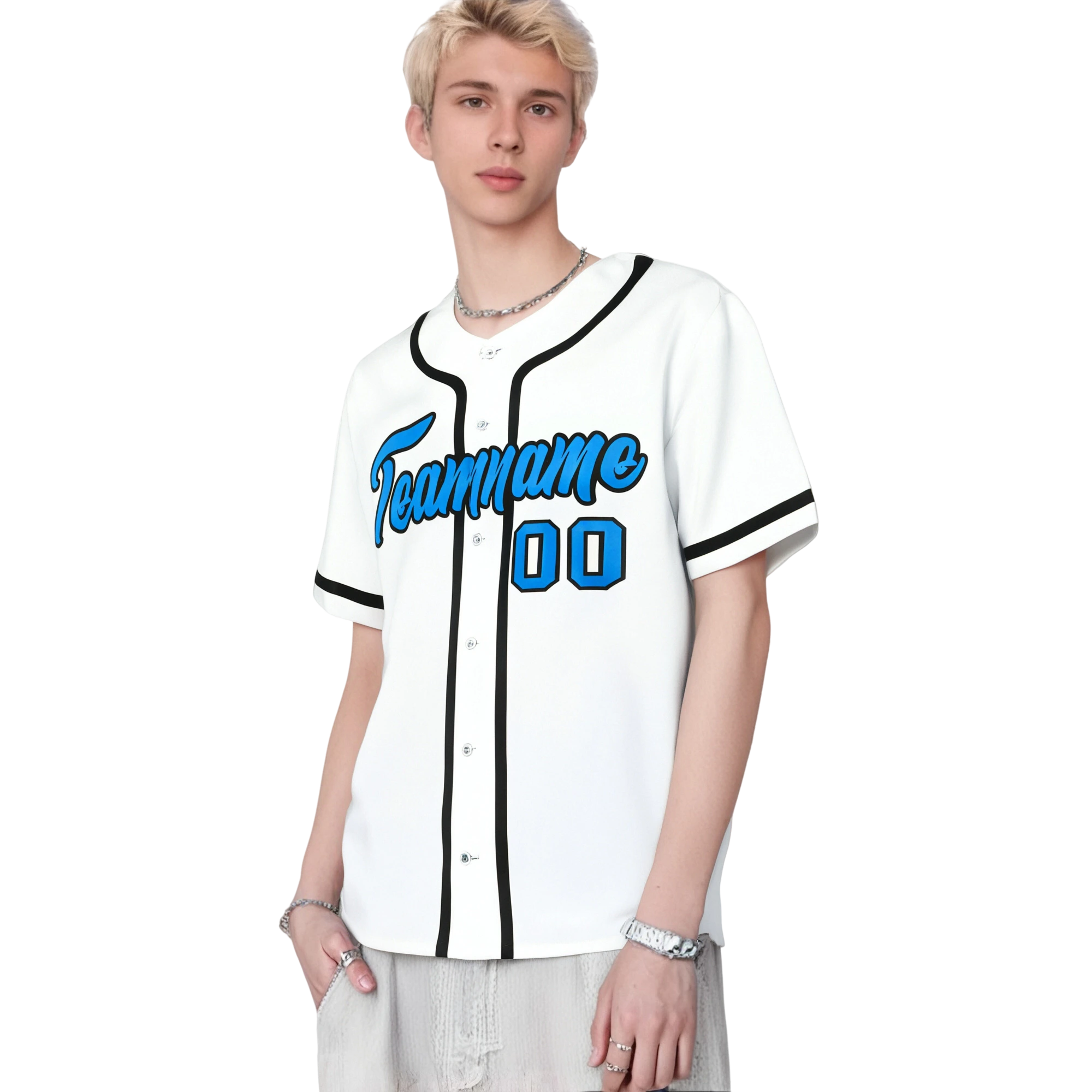 Custom White Black Classic Style Authentic Baseball Jersey