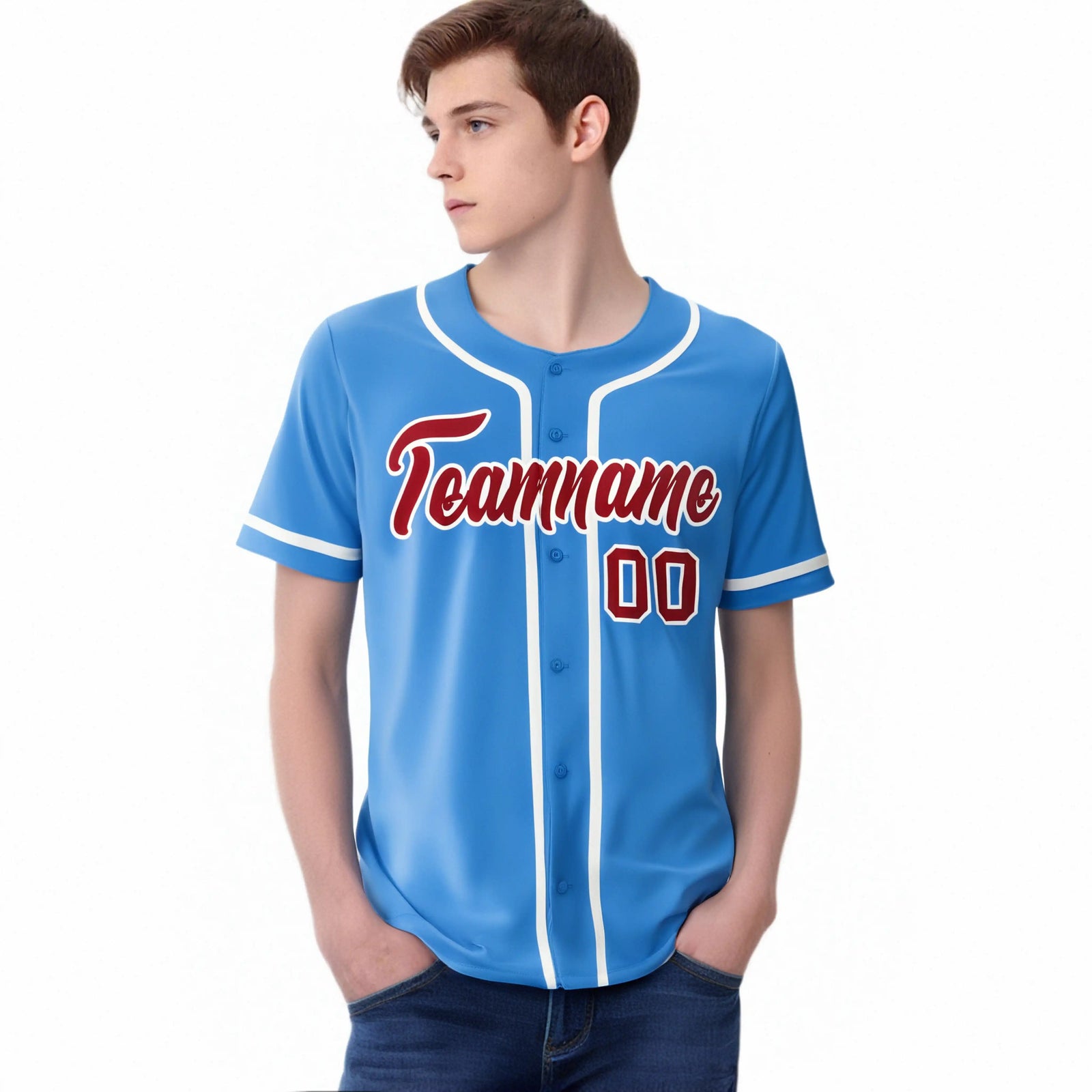 Custom Powder Blue White Classic Style Authentic Baseball Jersey