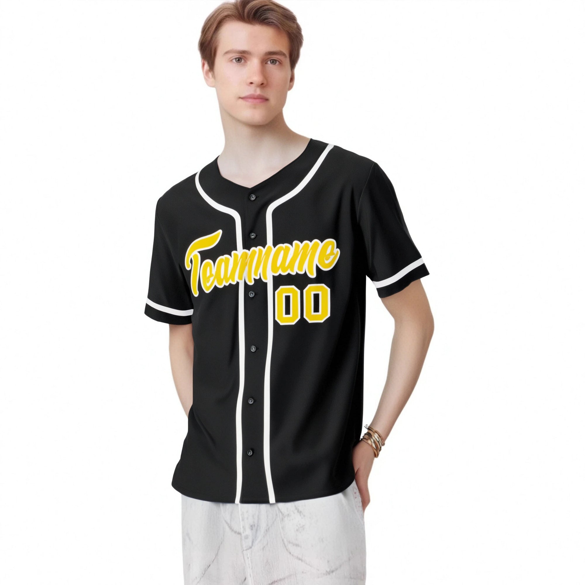 Custom Black White Classic Style Authentic Baseball Jersey