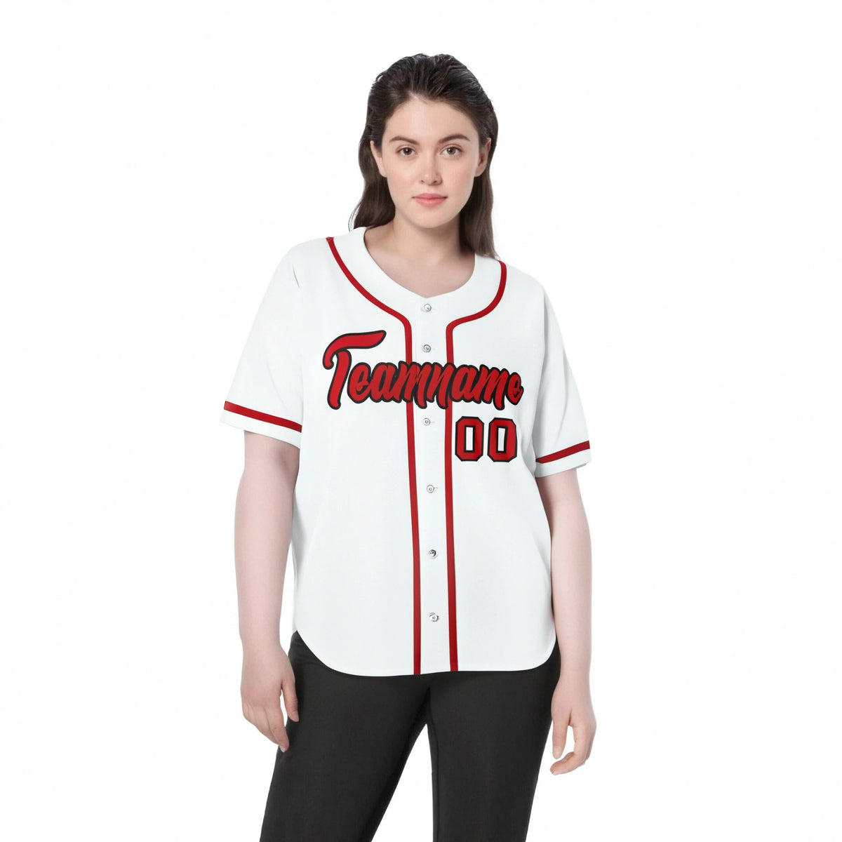 Custom White Red Classic Style Authentic Baseball Jersey