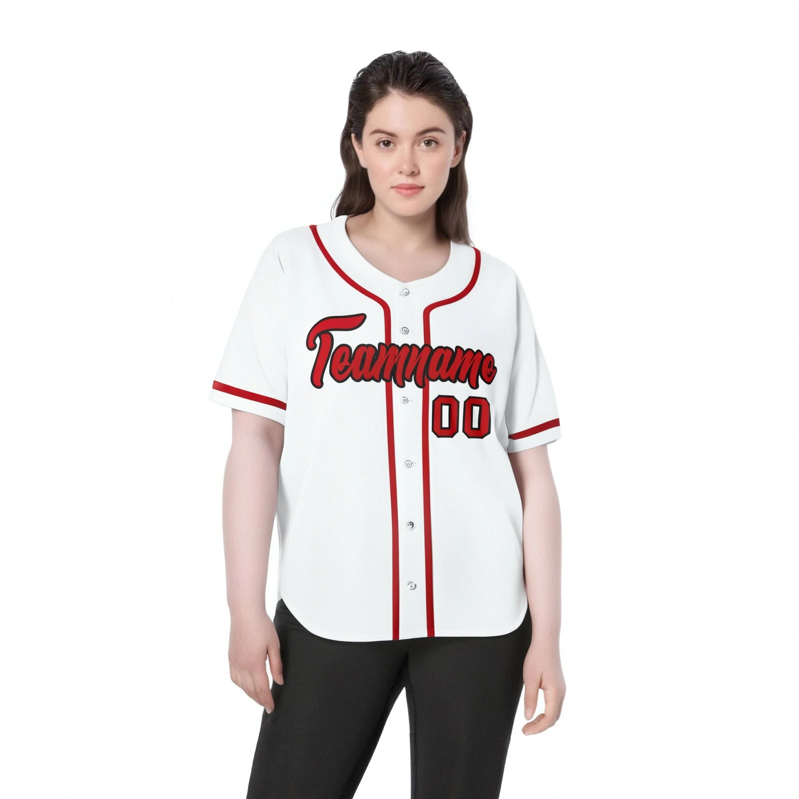 Custom White Red Classic Style Authentic Baseball Jersey