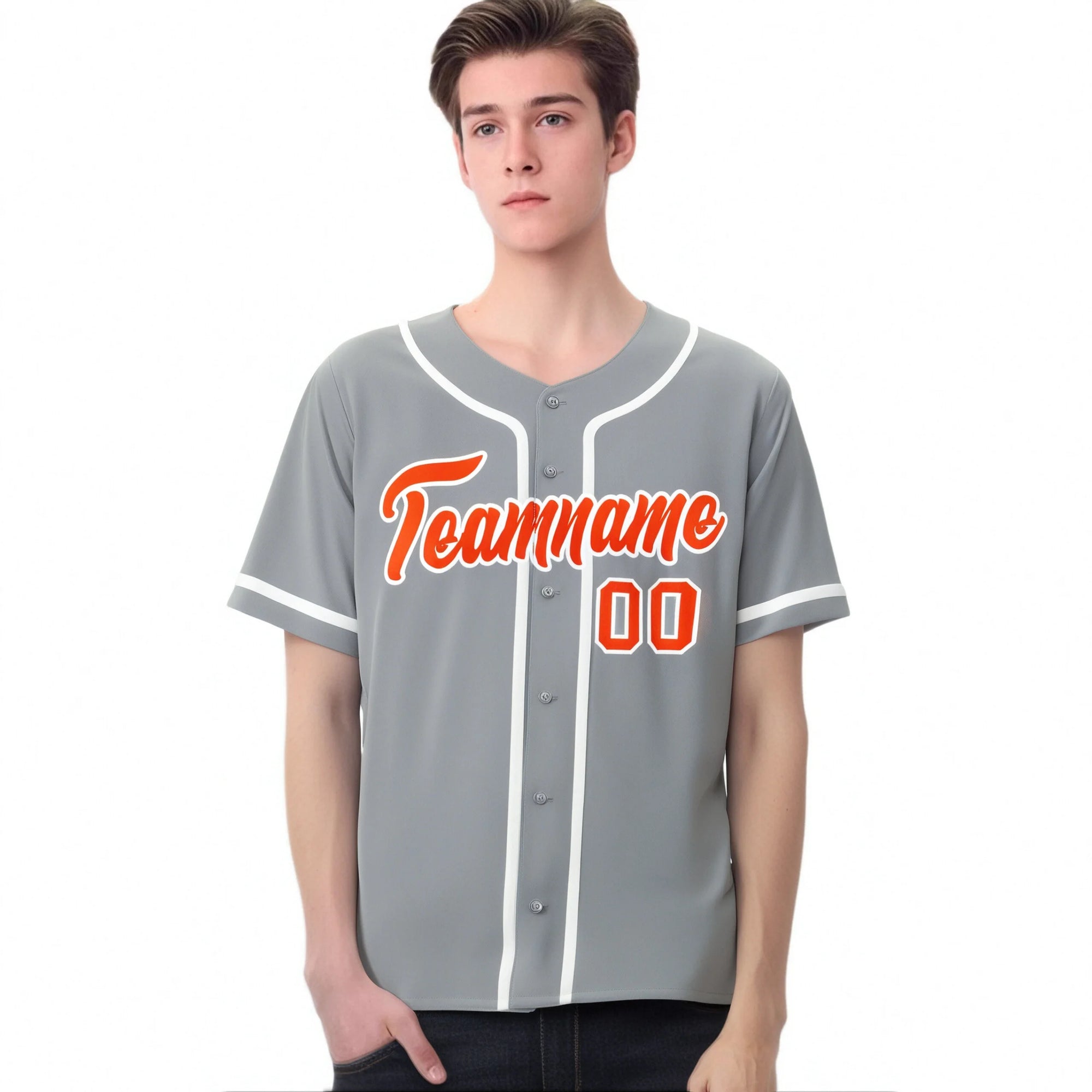 Custom Gray Orange-White Classic Style Authentic Baseball Jersey