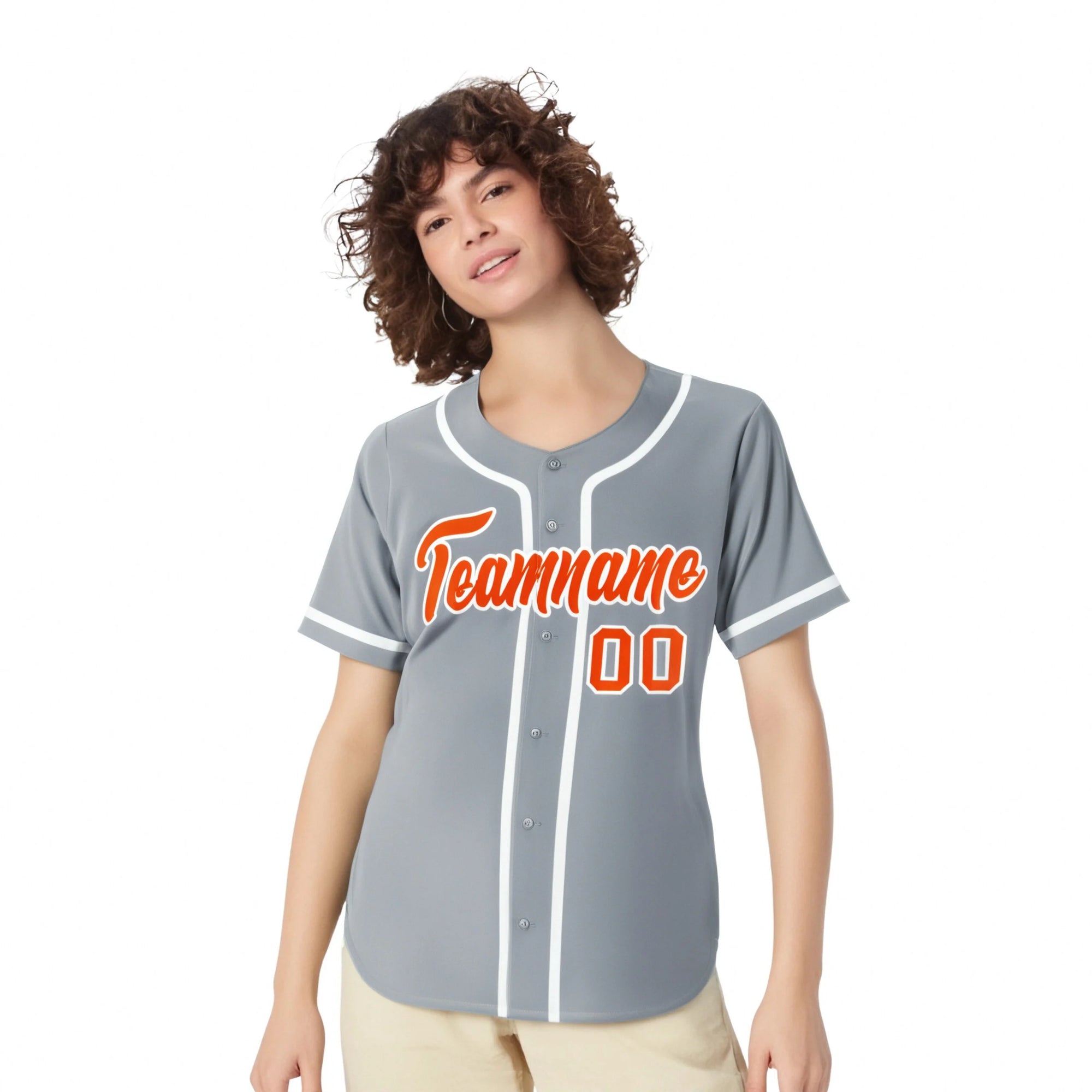 Custom Gray Orange-White Classic Style Authentic Baseball Jersey