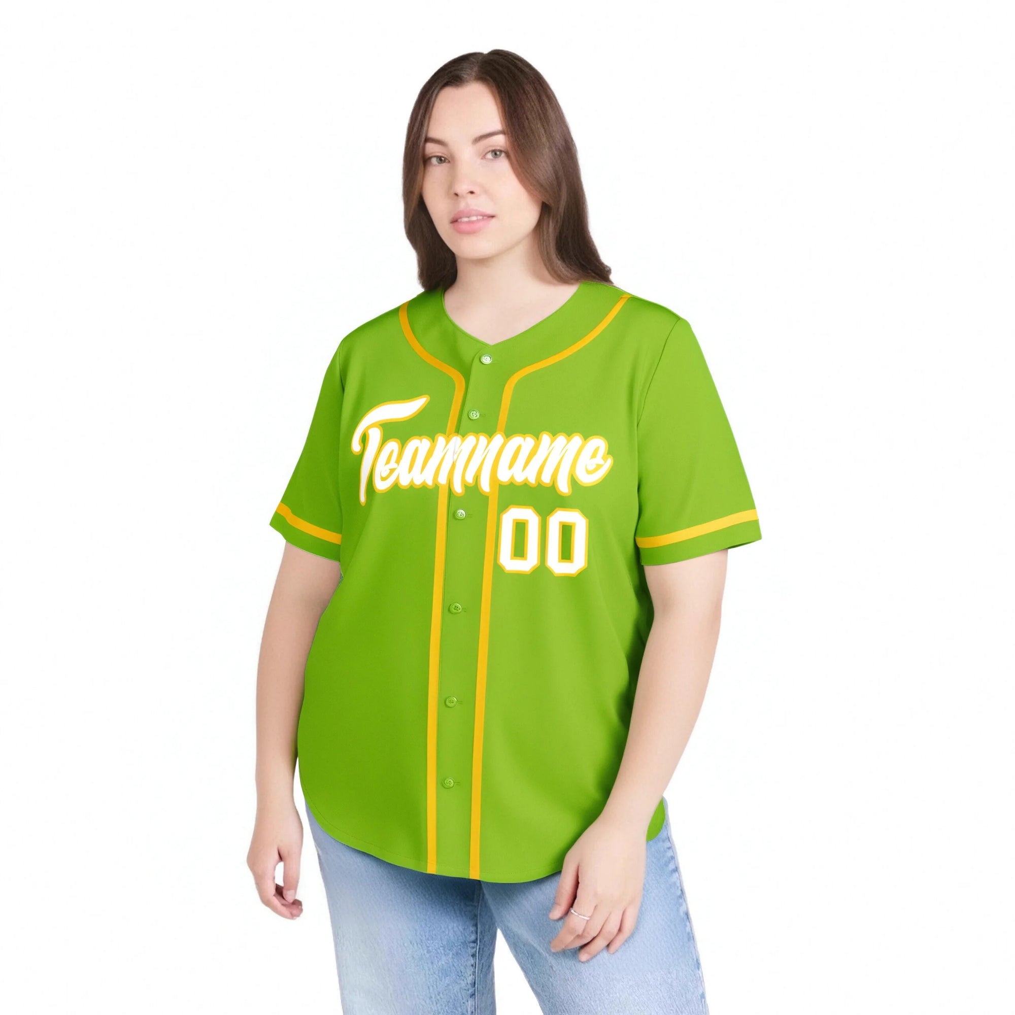 Custom Neon Green Gold-White Classic Style Authentic Baseball Jersey