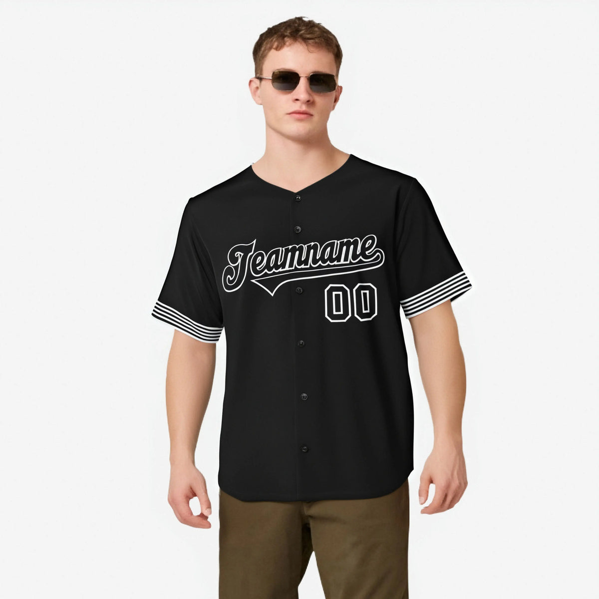Custom Black Black-White Classic Style Authentic Baseball Jersey