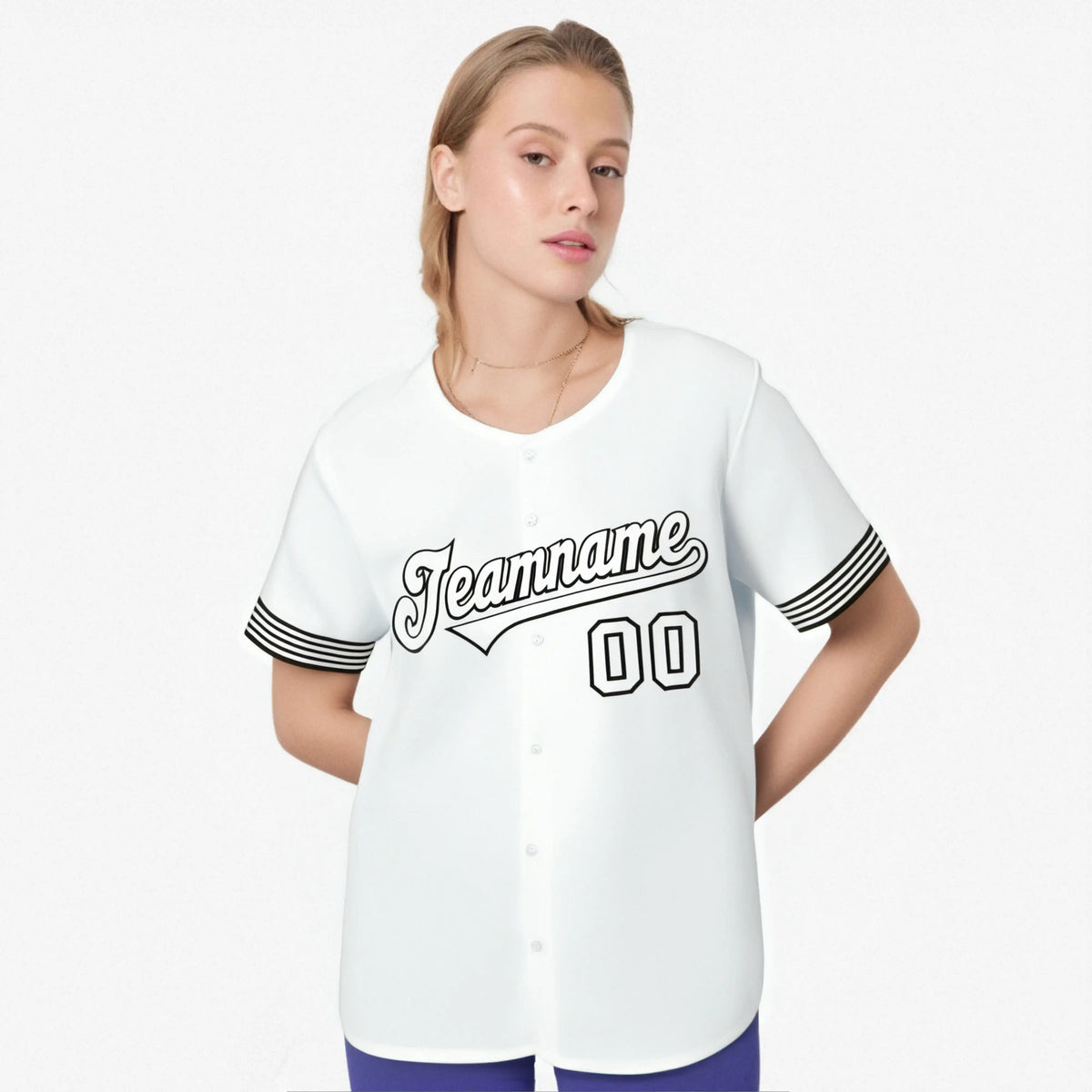 Custom White Black-White Classic Style Authentic Baseball Jersey