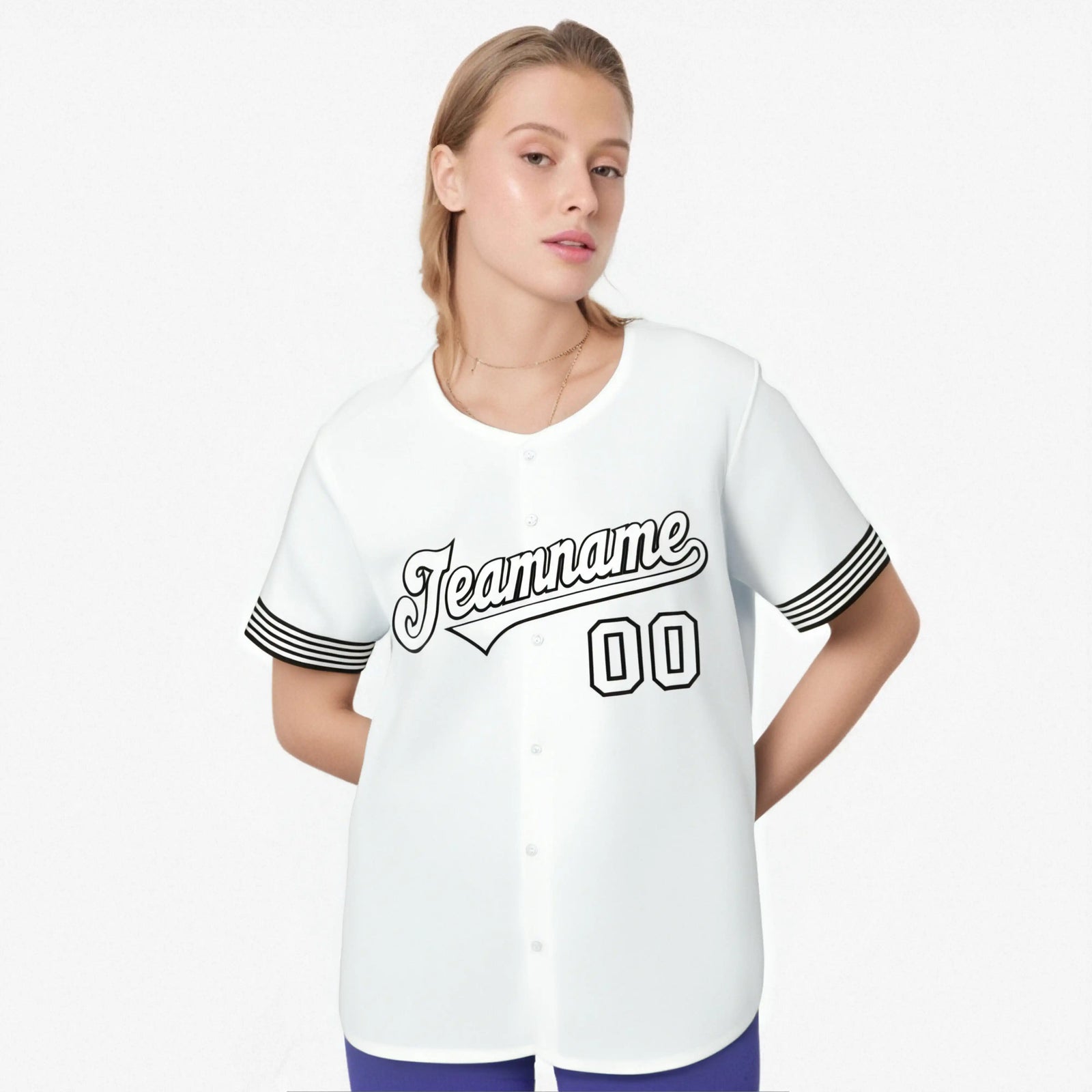Custom White Black-White Classic Style Authentic Baseball Jersey