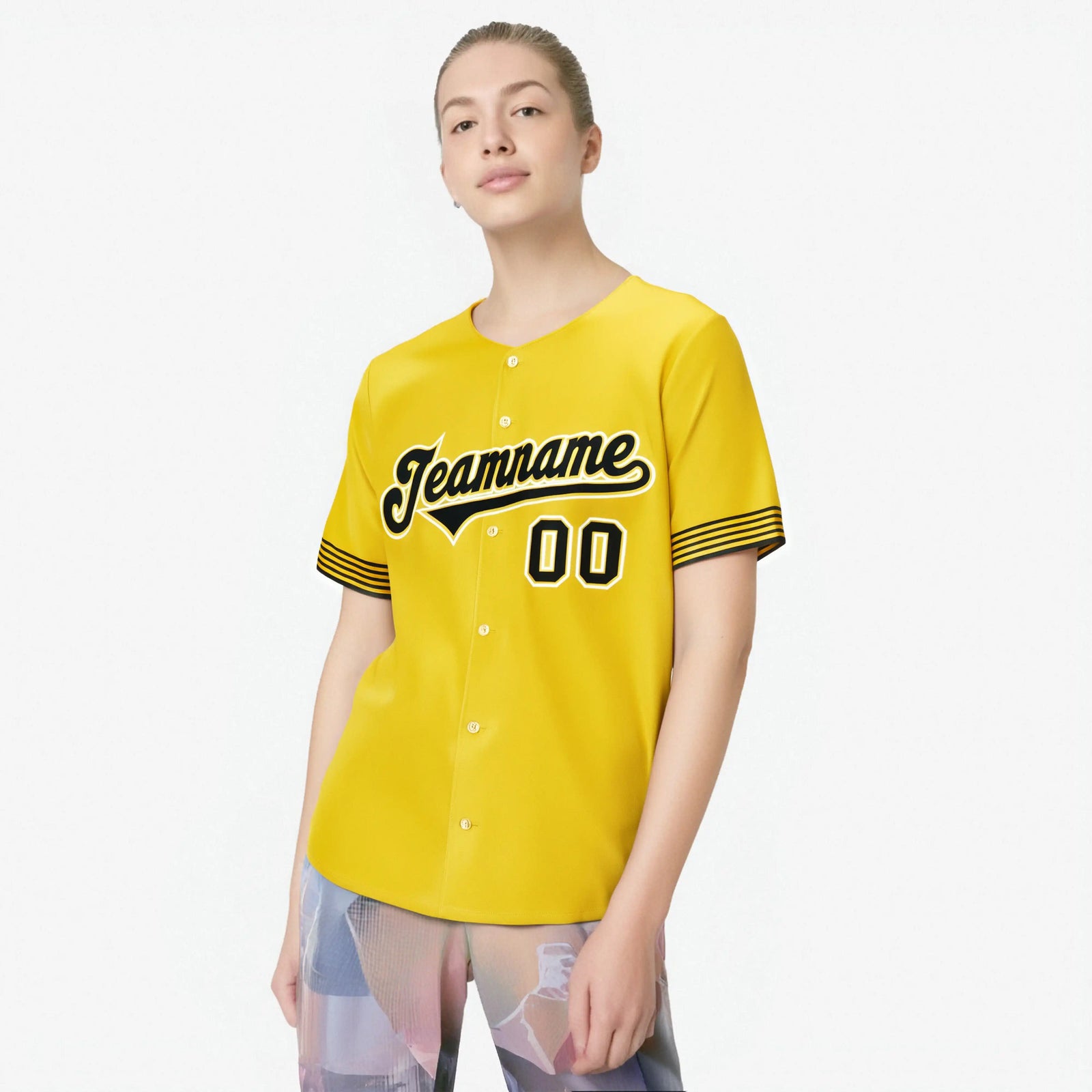 Custom Gold Black-White Classic Style Authentic Baseball Jersey