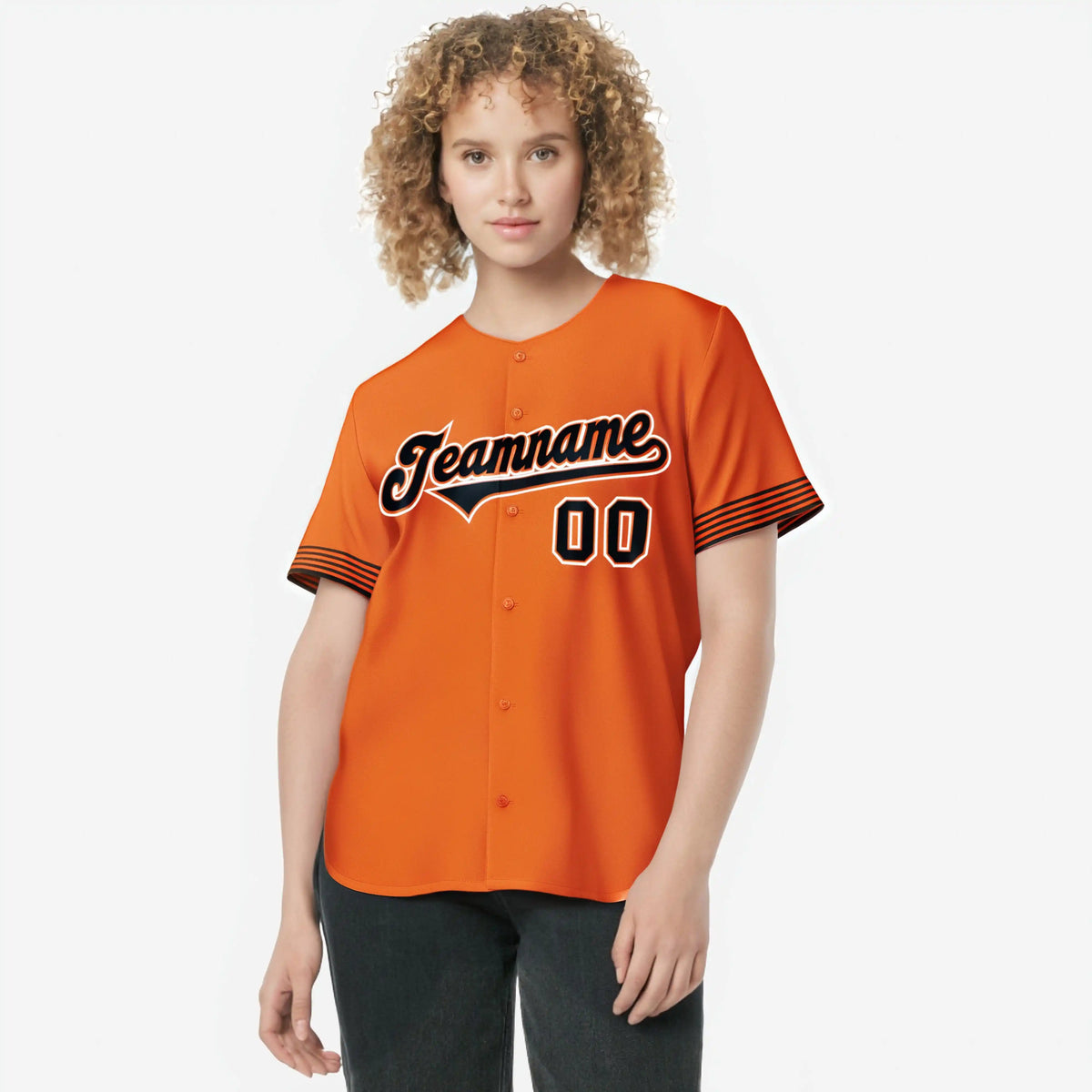 Custom Orange Black-White Classic Style Authentic Baseball Jersey