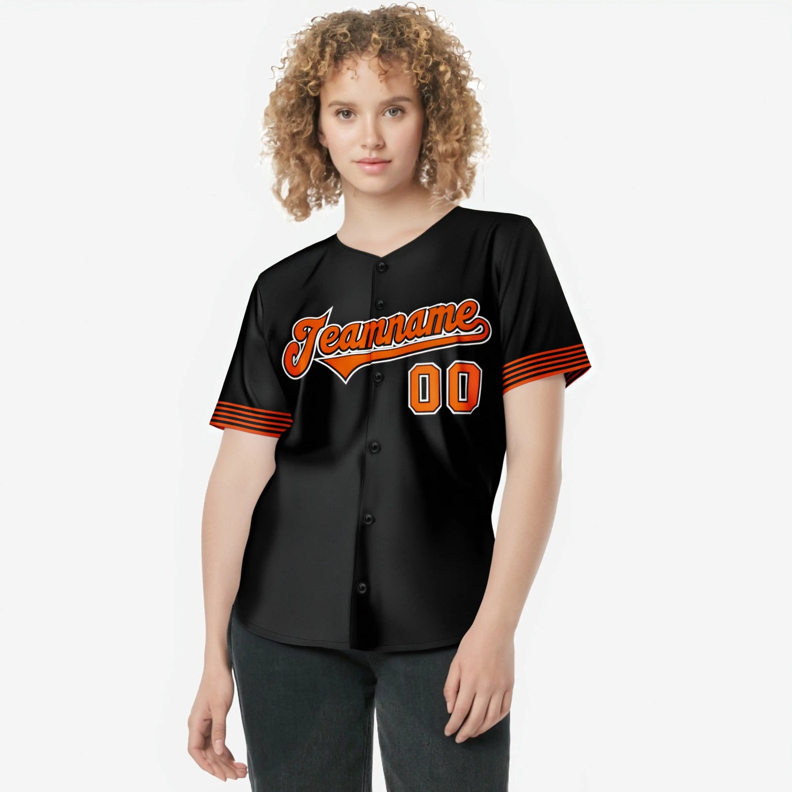 Custom Black Orange-White Classic Style Authentic Baseball Jersey