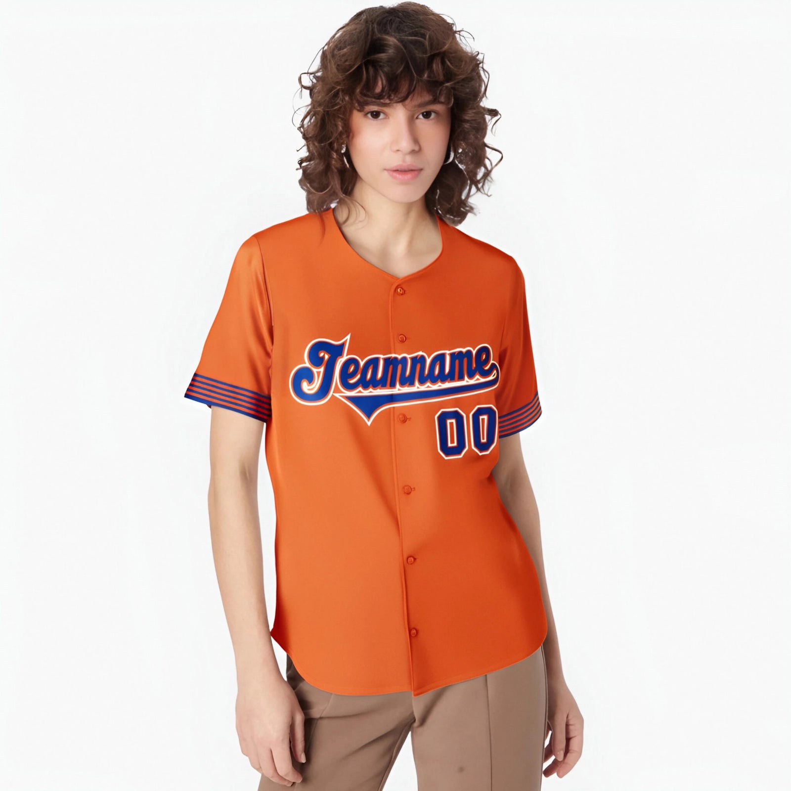Custom Orange Royal Blue-White Classic Style Authentic Baseball Jersey