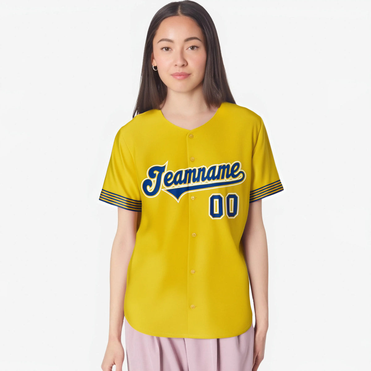 Custom Gold Royal Blue-White Classic Style Authentic Baseball Jersey