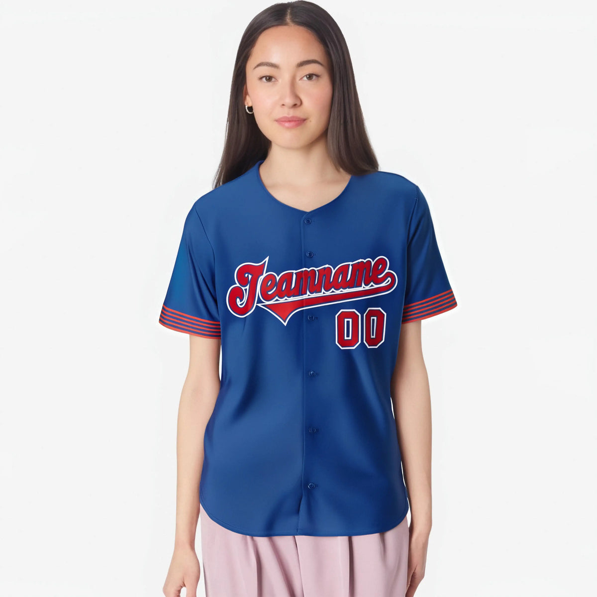Custom Royal Blue Red-White Classic Style Authentic Baseball Jersey