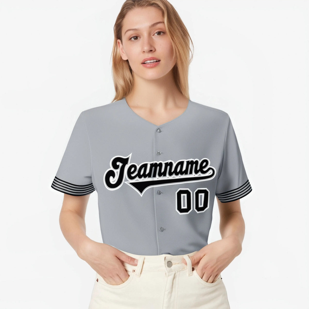 Custom Gray Black-White Classic Style Authentic Baseball Jersey