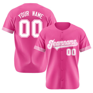 Camiseta de béisbol auténtica, personalizada, de estilo clásico, rosa y blanco. - Style 1