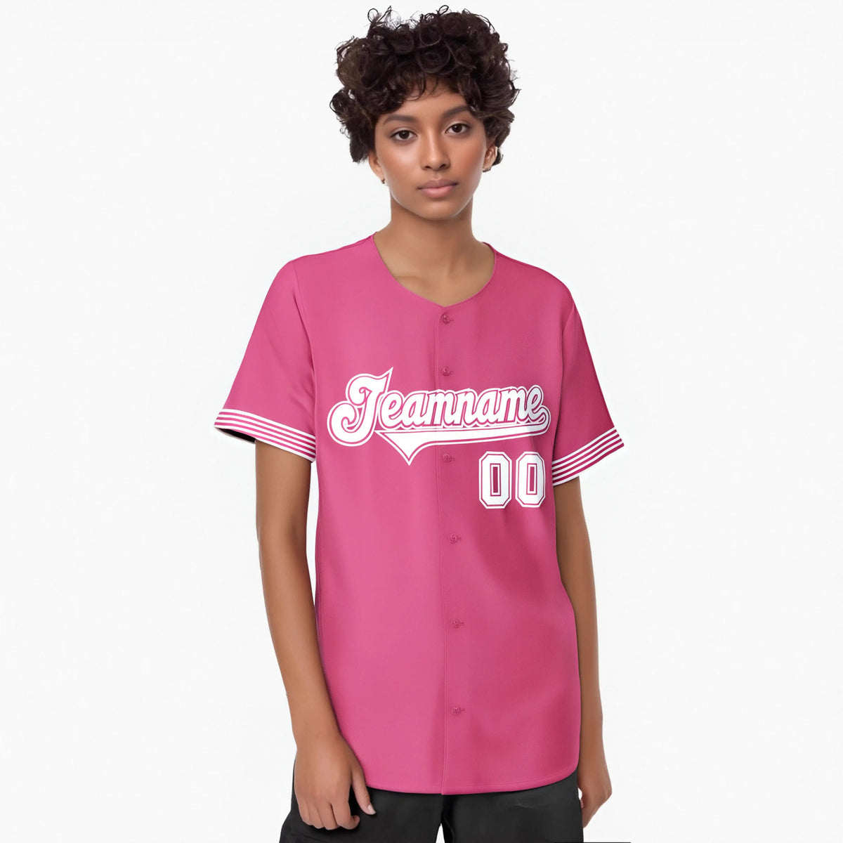 Custom Pink White Classic Style Authentic Baseball Jersey
