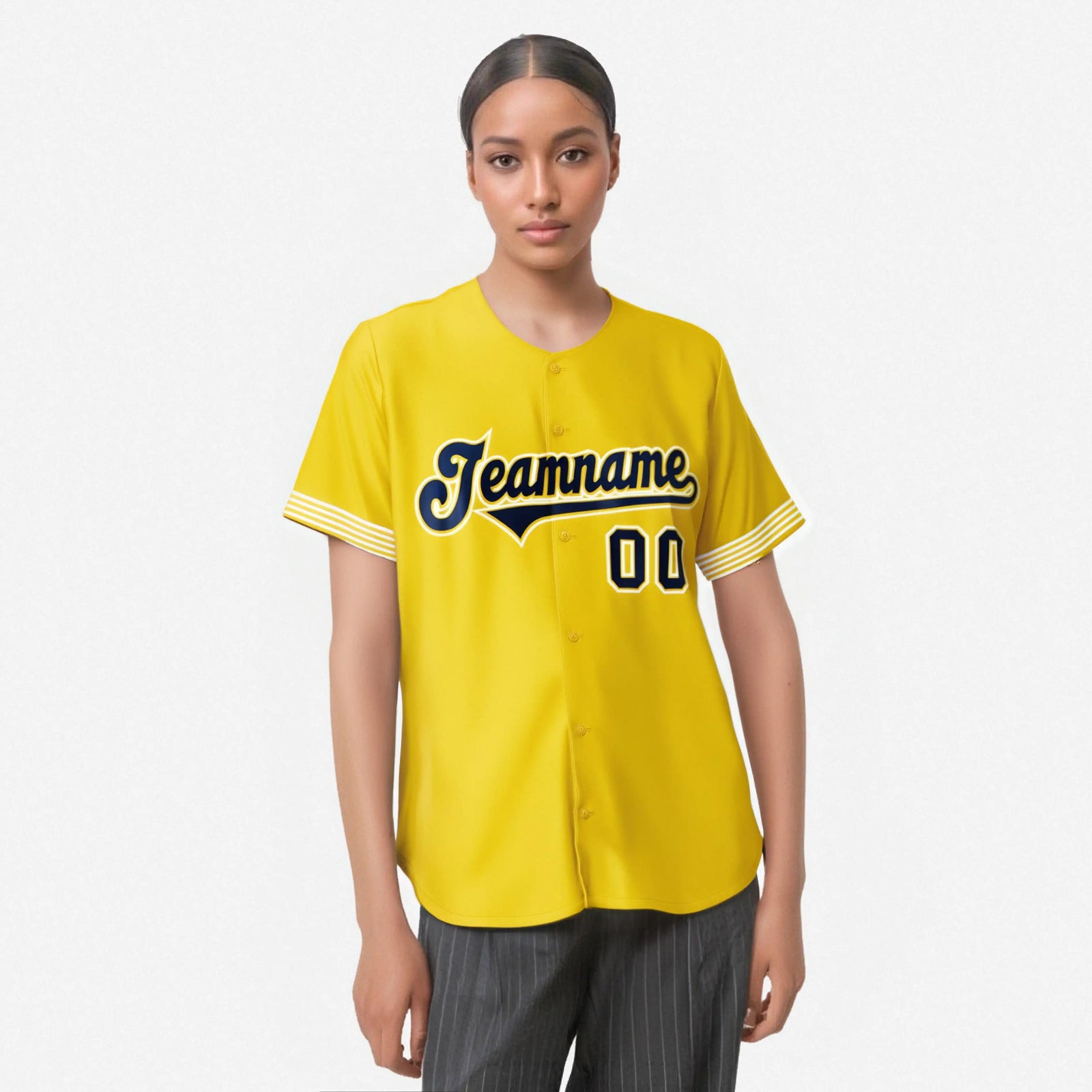 Custom Gold Navy-Black Classic Style Authentic Baseball Jersey