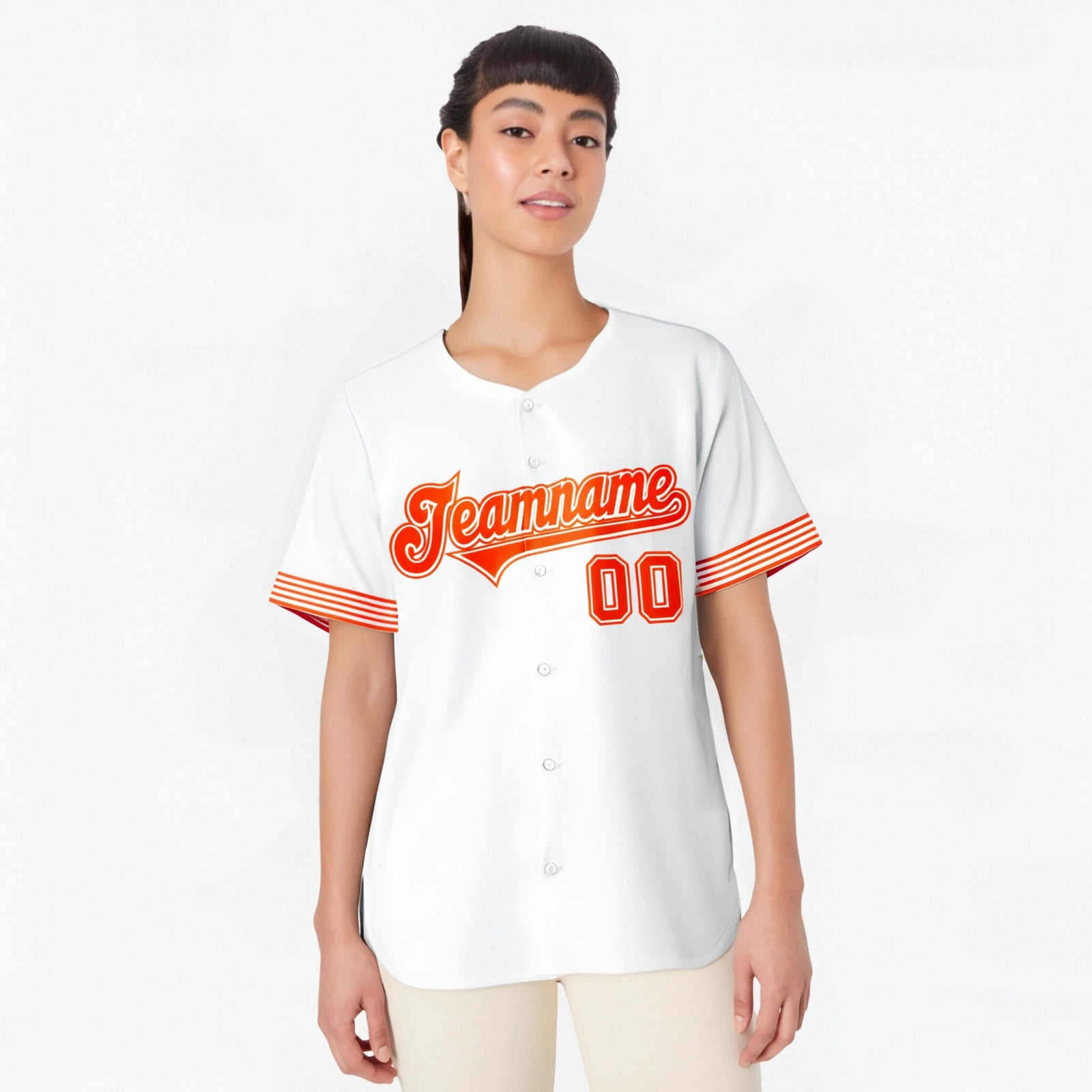 Custom White Orange Classic Style Authentic Baseball Jersey