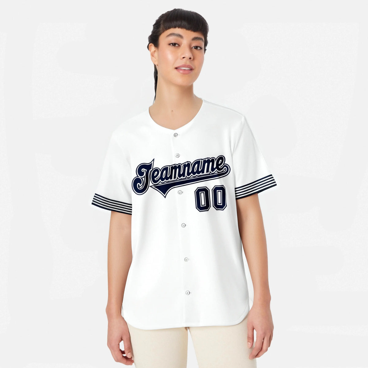 Custom White Navy Classic Style Authentic Baseball Jersey