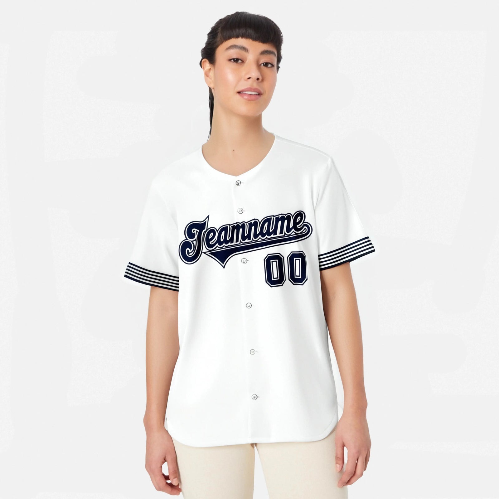 Custom White Navy Classic Style Authentic Baseball Jersey
