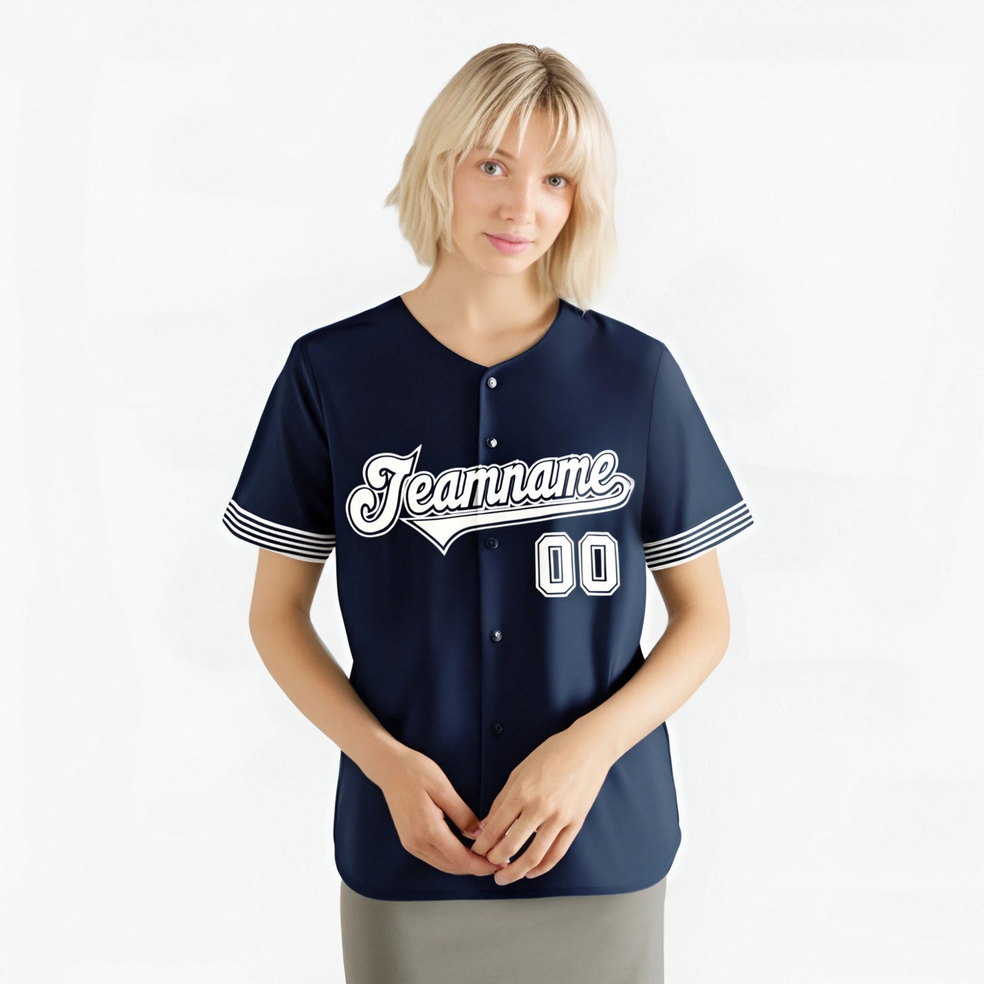 Custom Navy White Classic Style Authentic Baseball Jersey