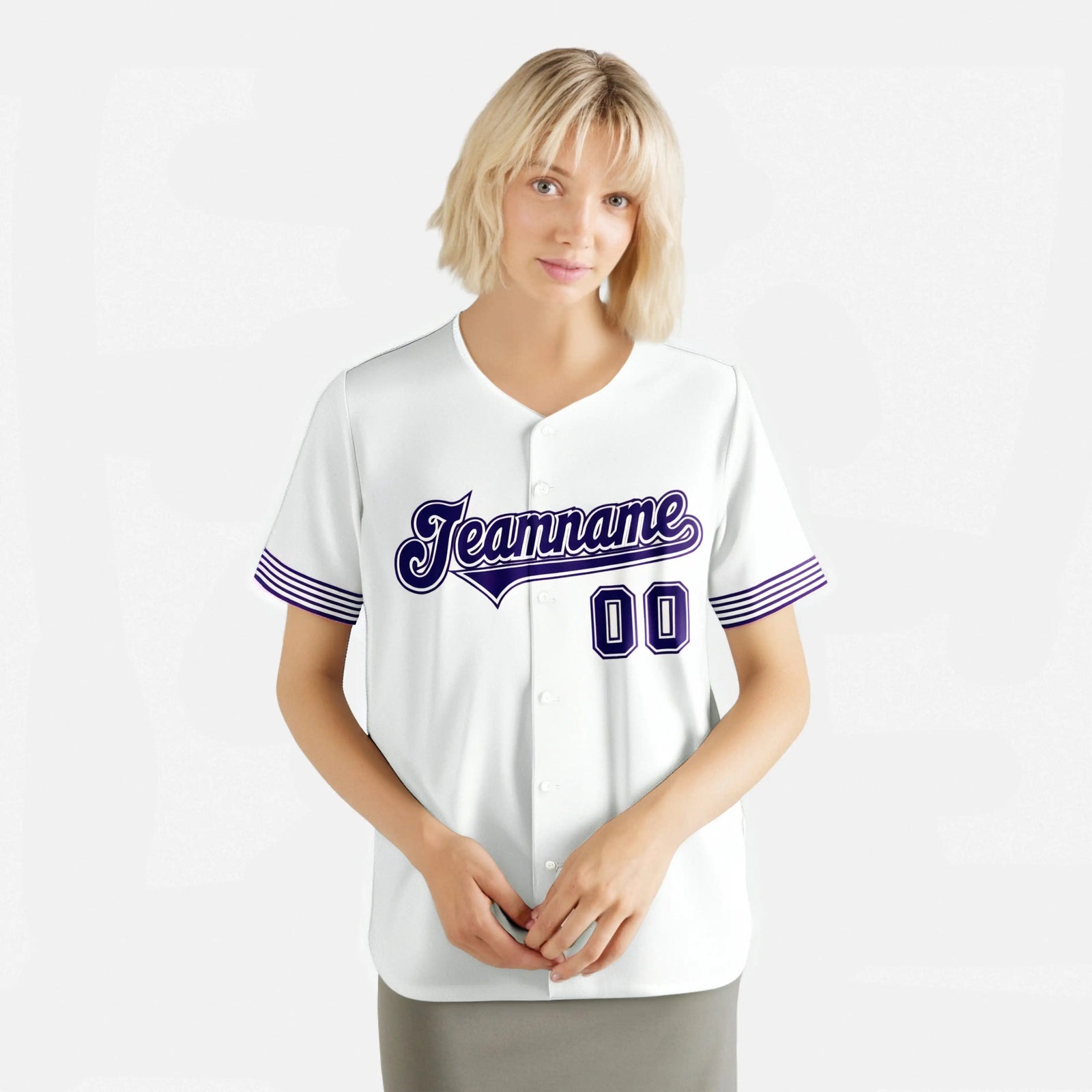 Custom White Purple Classic Style Authentic Baseball Jersey