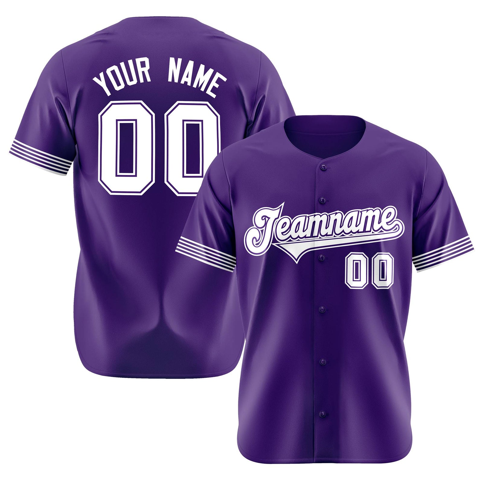 Custom Purple White Classic Style Authentic Baseball Jersey