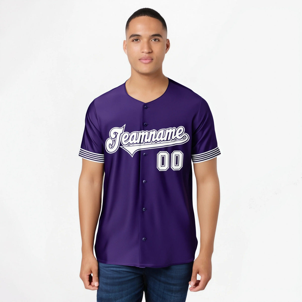 Custom Purple White Classic Style Authentic Baseball Jersey