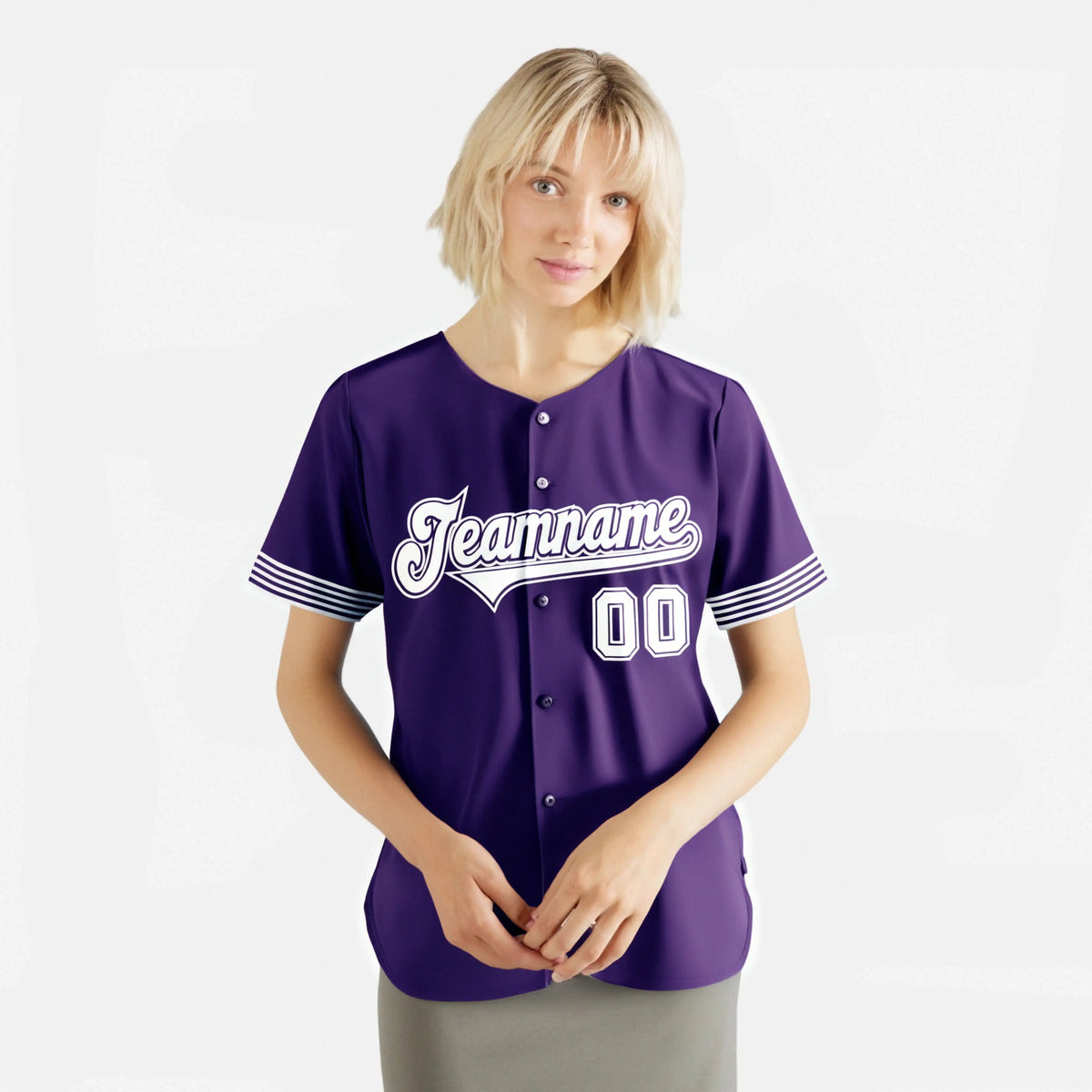 Custom Purple White Classic Style Authentic Baseball Jersey