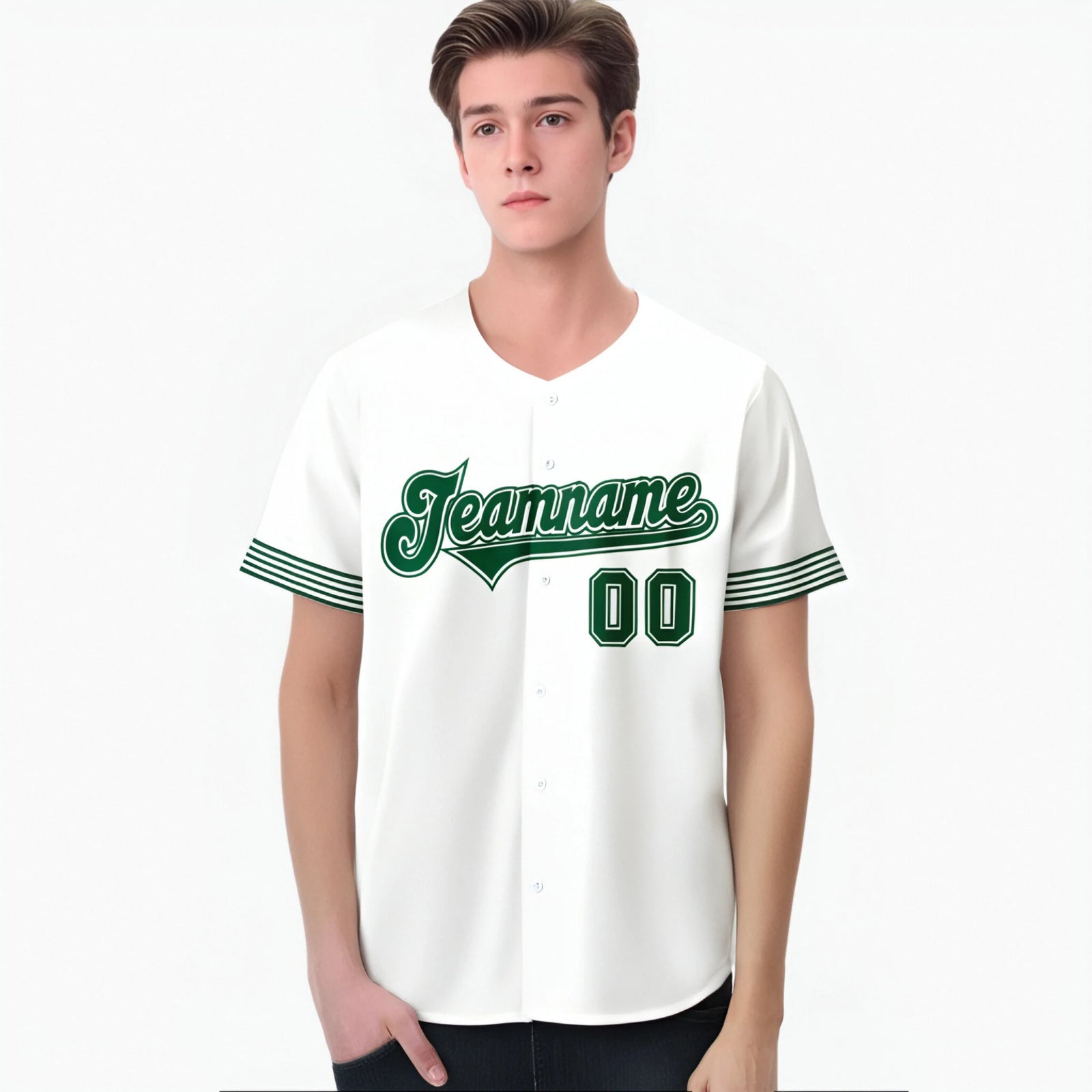 Custom White Kelly Green Classic Style Authentic Baseball Jersey