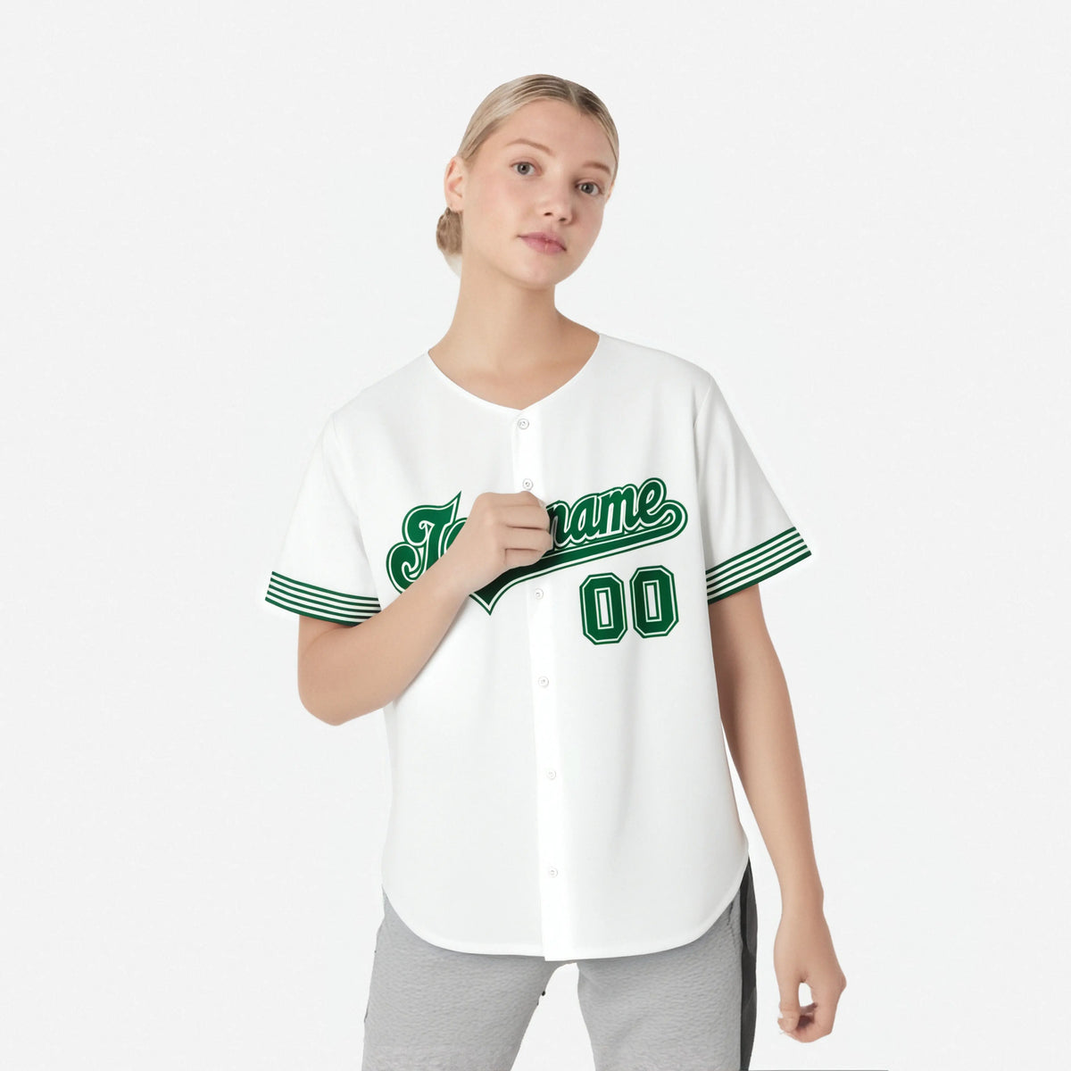 Custom White Kelly Green Classic Style Authentic Baseball Jersey