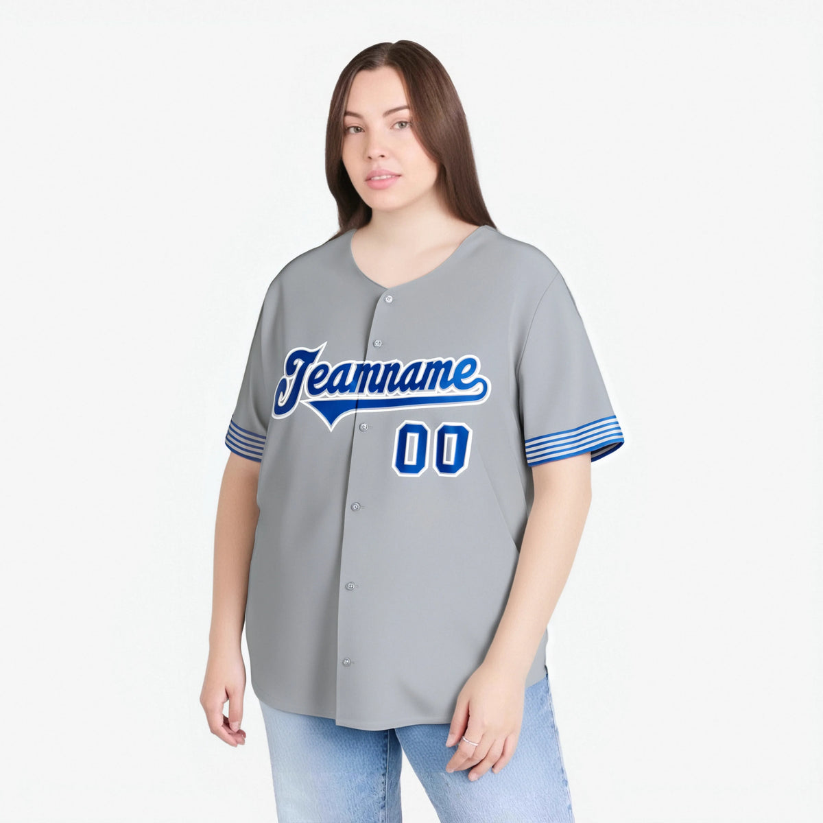 Custom Gray Royal Blue-White Classic Style Authentic Baseball Jersey