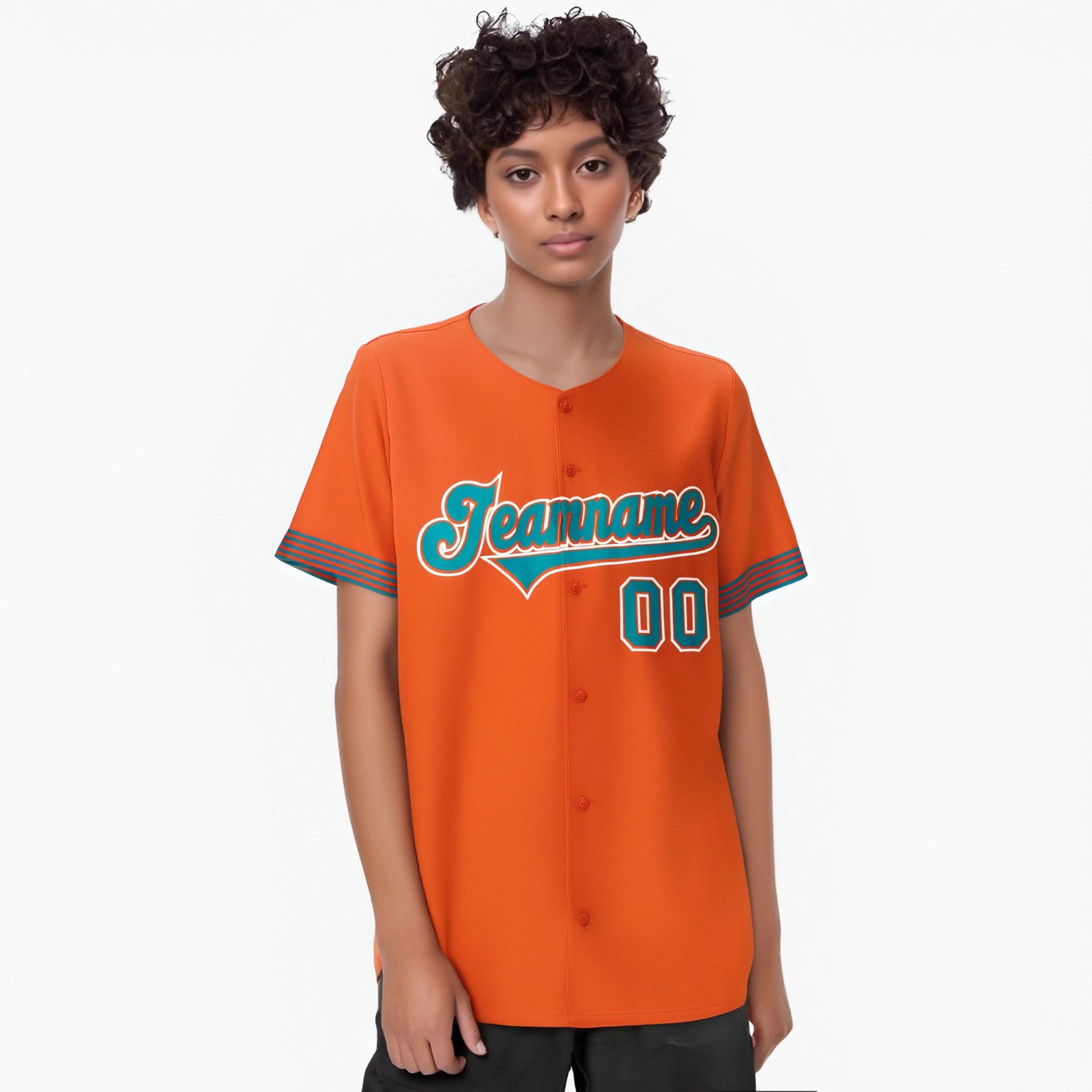 Custom Orange Aqua-White Classic Style Authentic Baseball Jersey