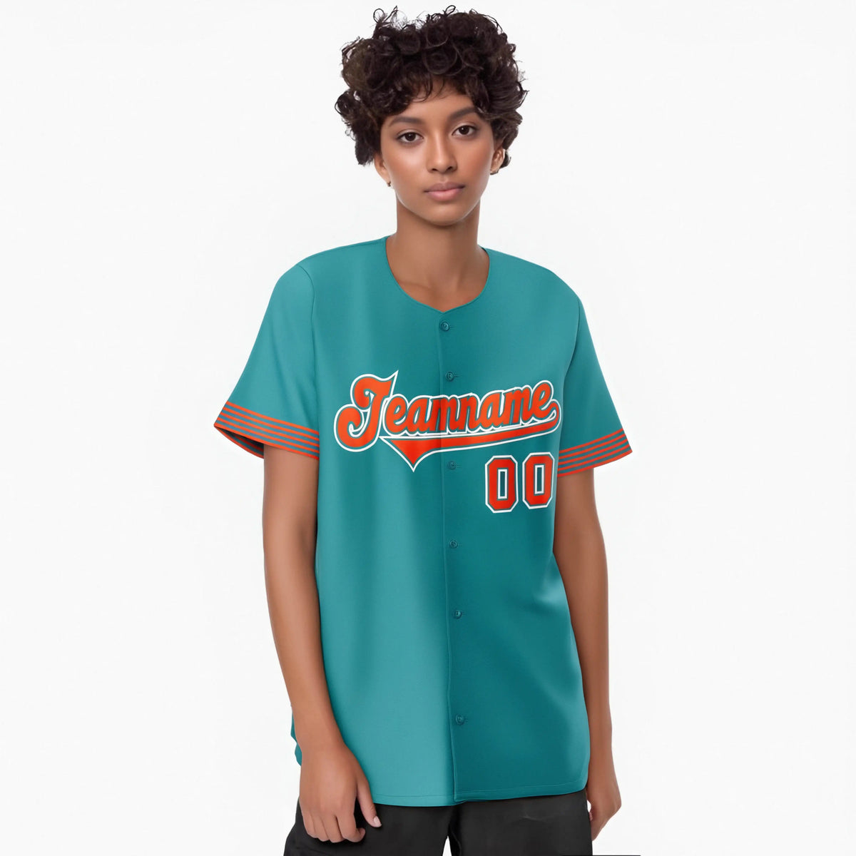 Custom Aqua Orange-White Classic Style Authentic Baseball Jersey