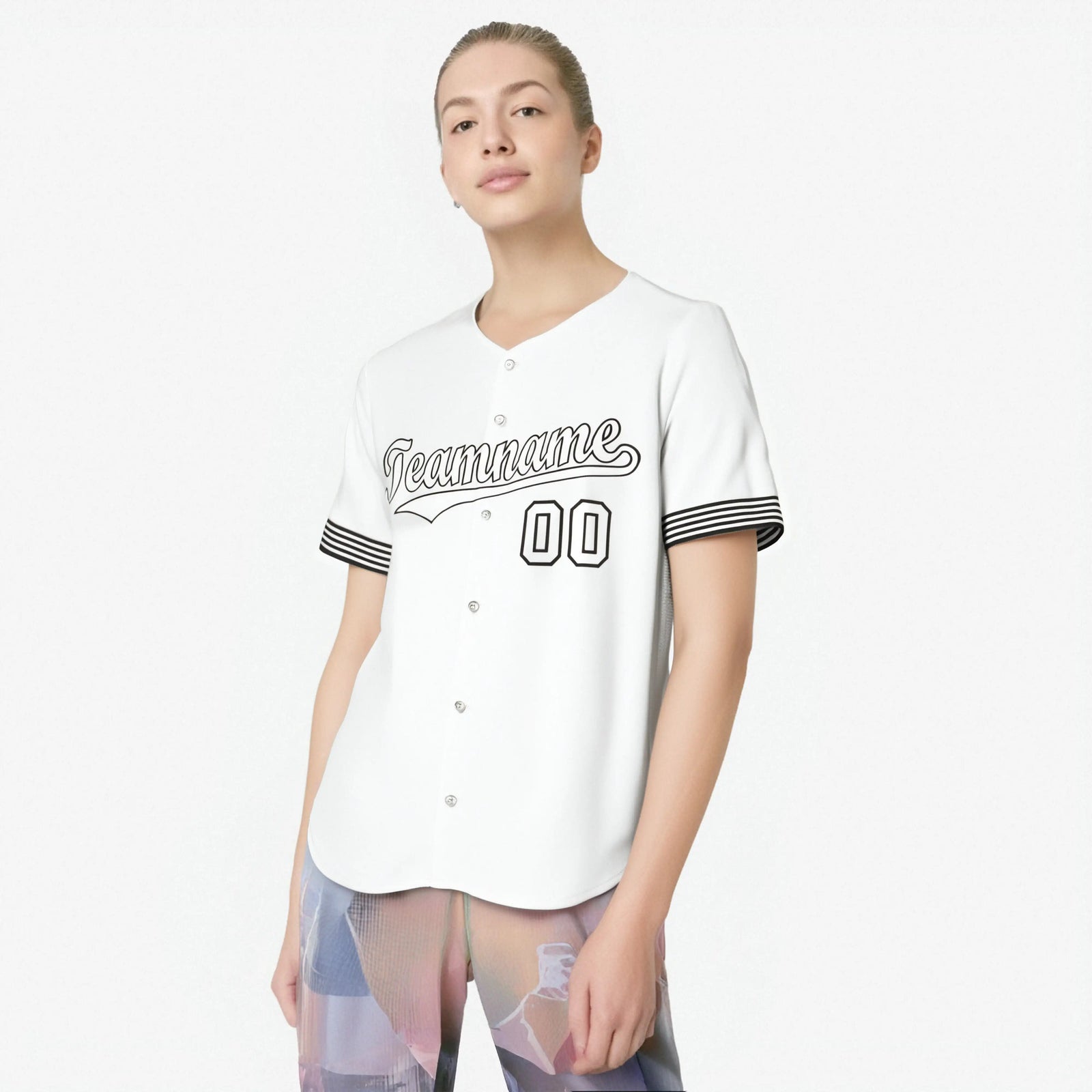 Custom White Black-White Classic Style Authentic Baseball Jersey