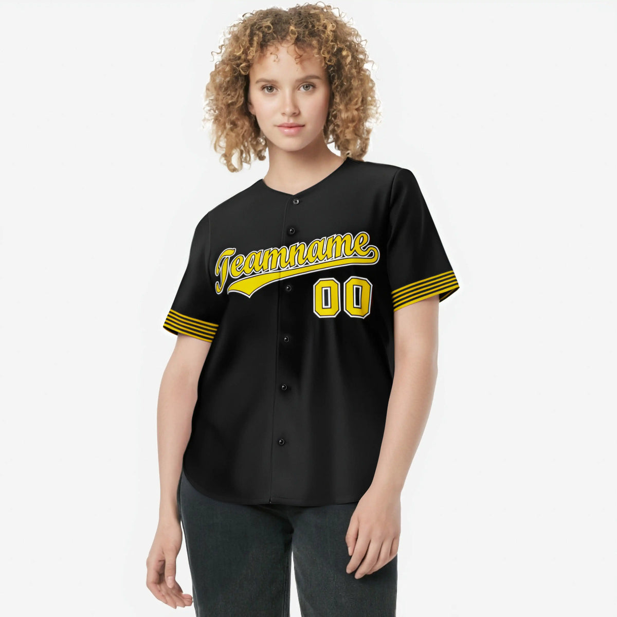 Custom Black Gold-White Classic Style Authentic Baseball Jersey