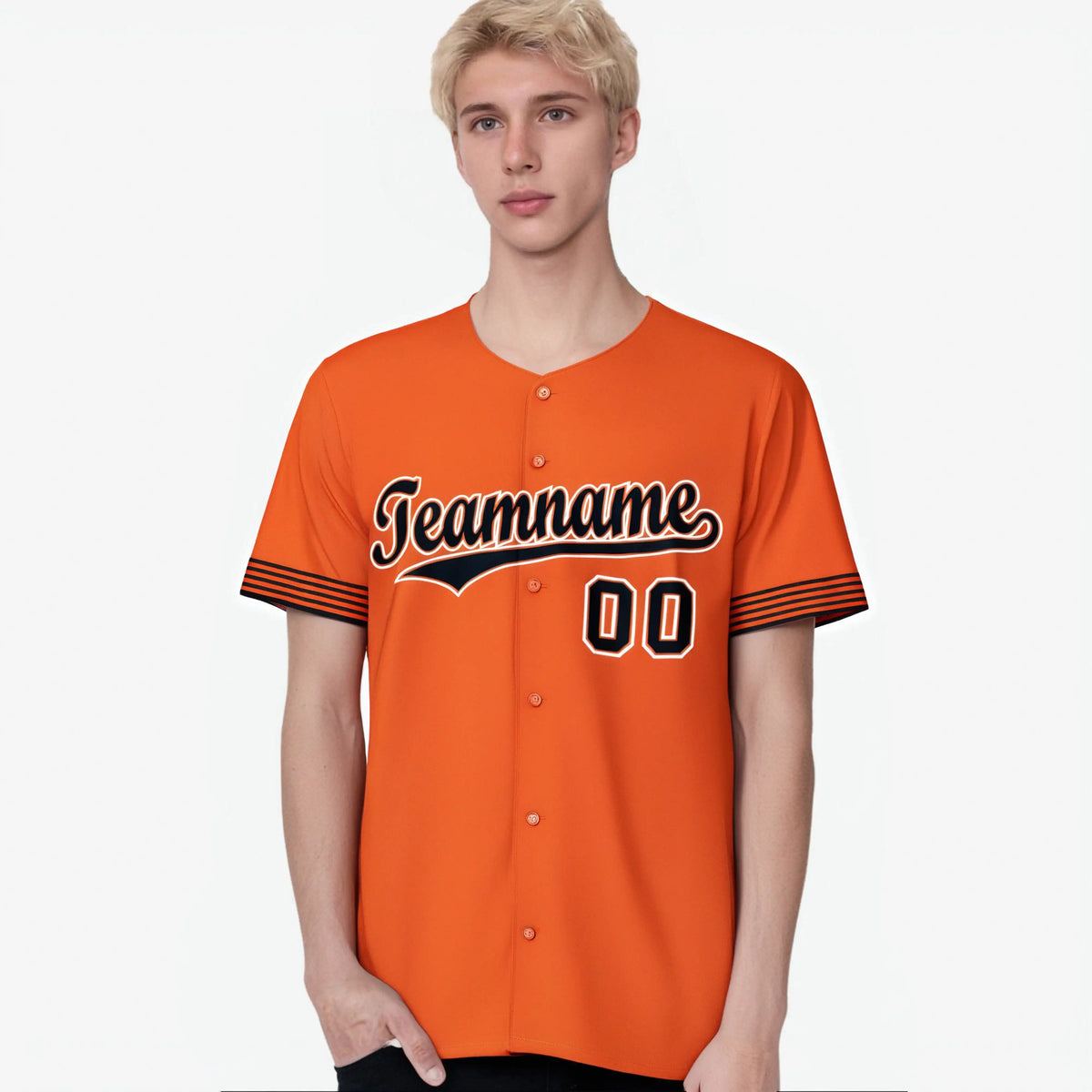 Custom Orange Black-White Classic Style Authentic Baseball Jersey