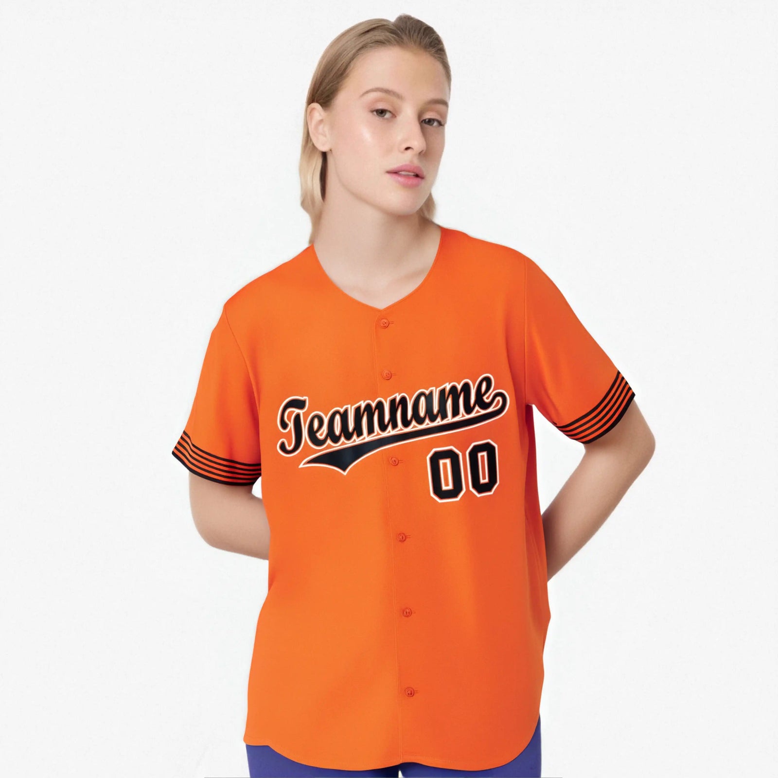 Custom Orange Black-White Classic Style Authentic Baseball Jersey
