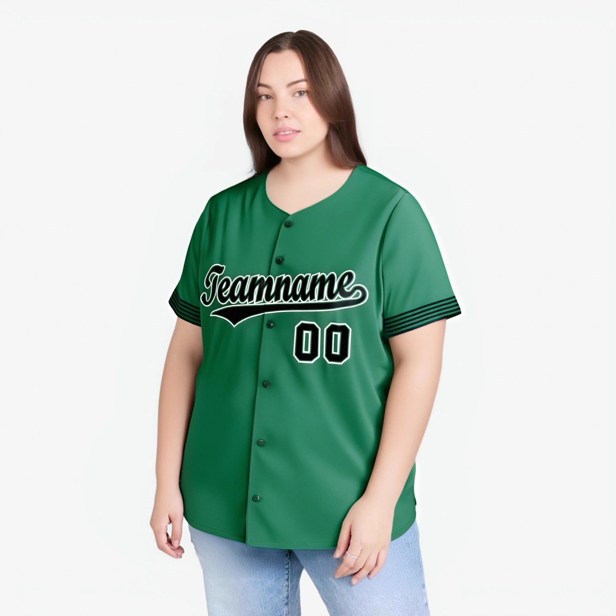 Custom Kelly Green Black-White Classic Style Authentic Baseball Jersey