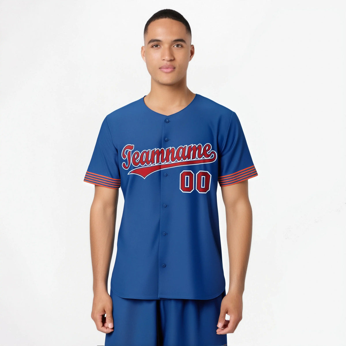 Custom Royal Blue Red-White Classic Style Authentic Baseball Jersey