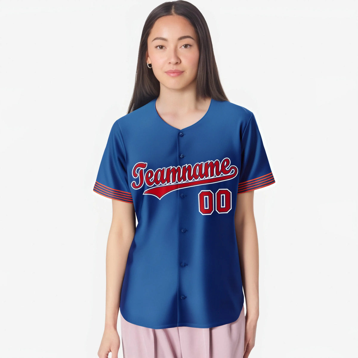 Custom Royal Blue Red-White Classic Style Authentic Baseball Jersey