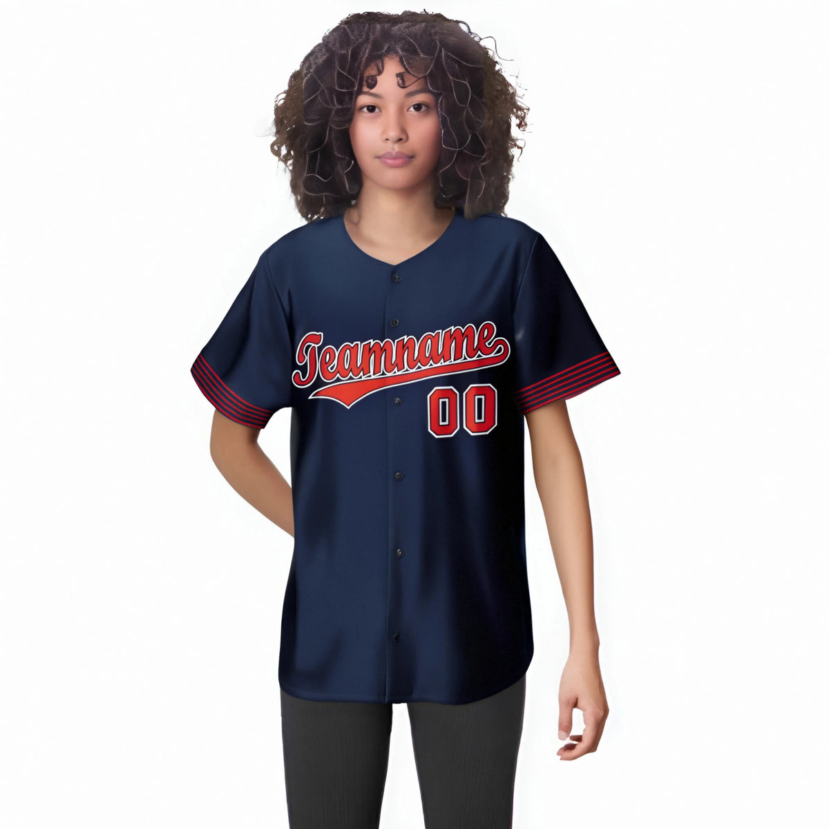 Custom Navy Red-White Classic Style Authentic Baseball Jersey