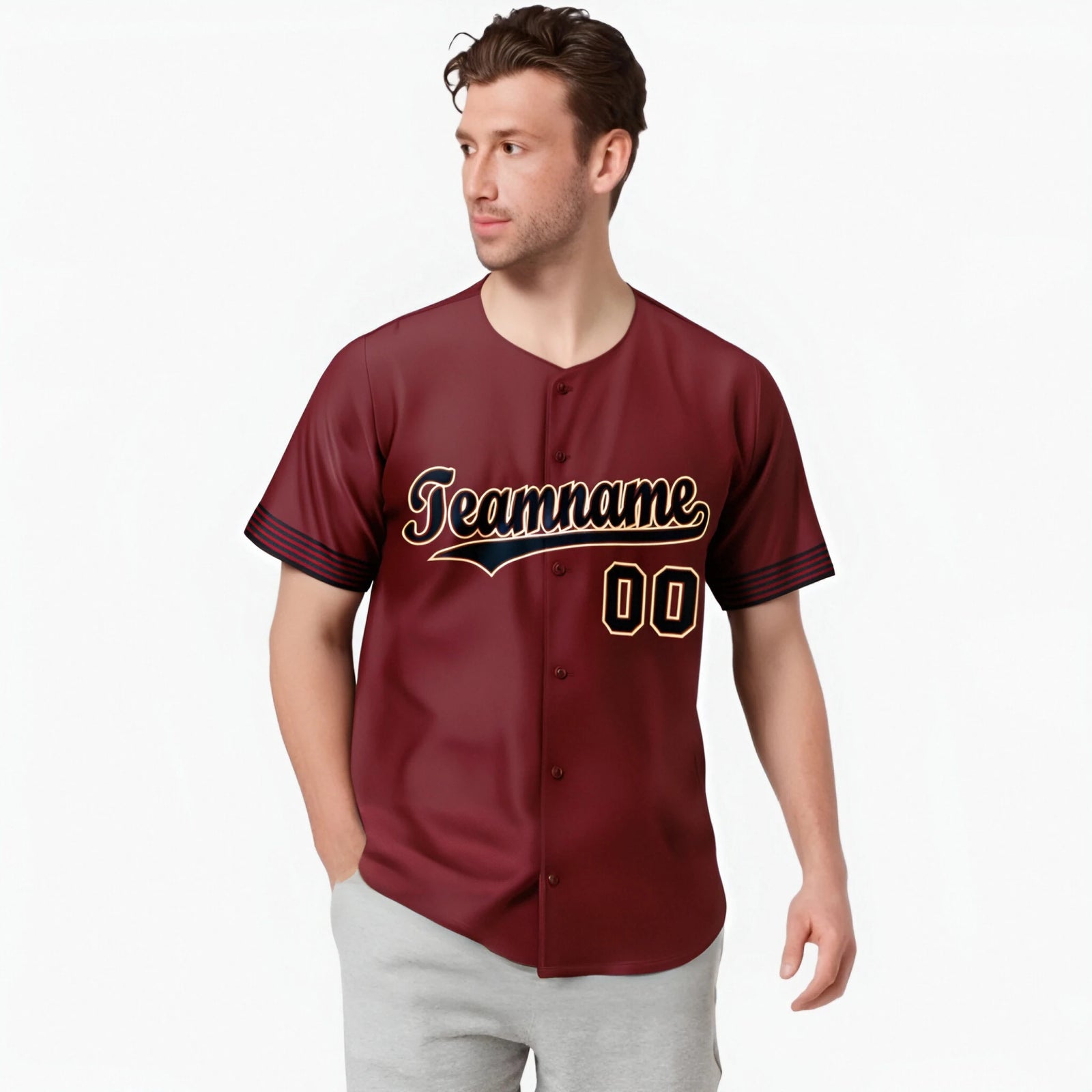 Custom Crimson Black-Old Gold Classic Style Authentic Baseball Jersey