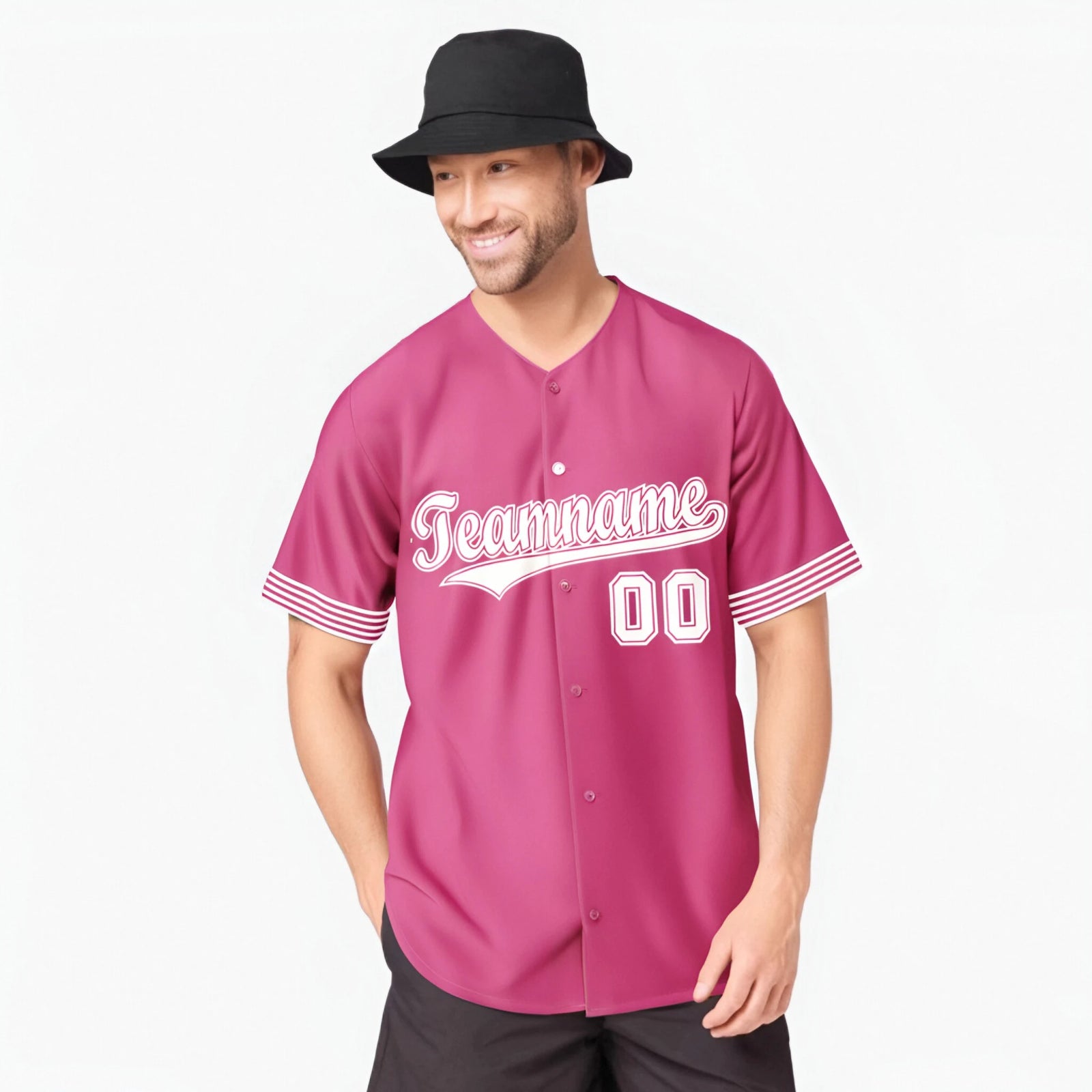Custom Pink White Classic Style Authentic Baseball Jersey